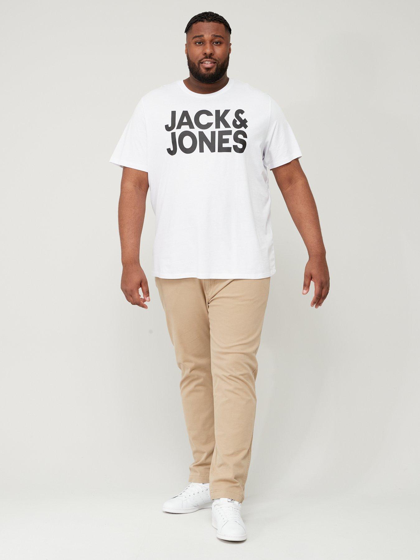 Image 3 of 4 of Jack & Jones PLUS Corp Logo T-Shirt - White