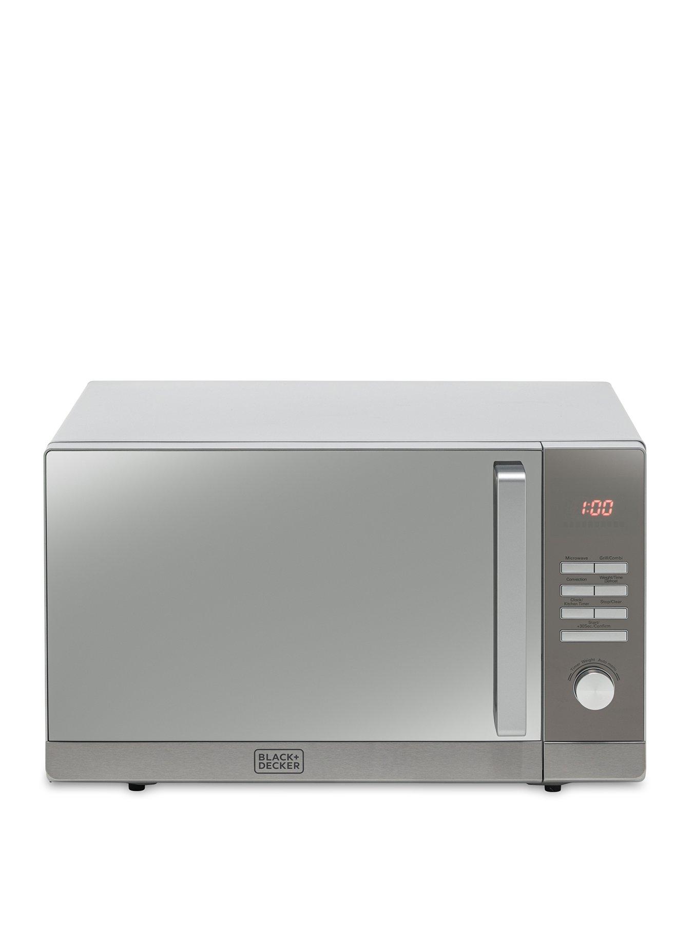 Black & Decker Microwave Oven With Grill, 30 Liter, 900 Watt, Silver -  MZ30PGSS