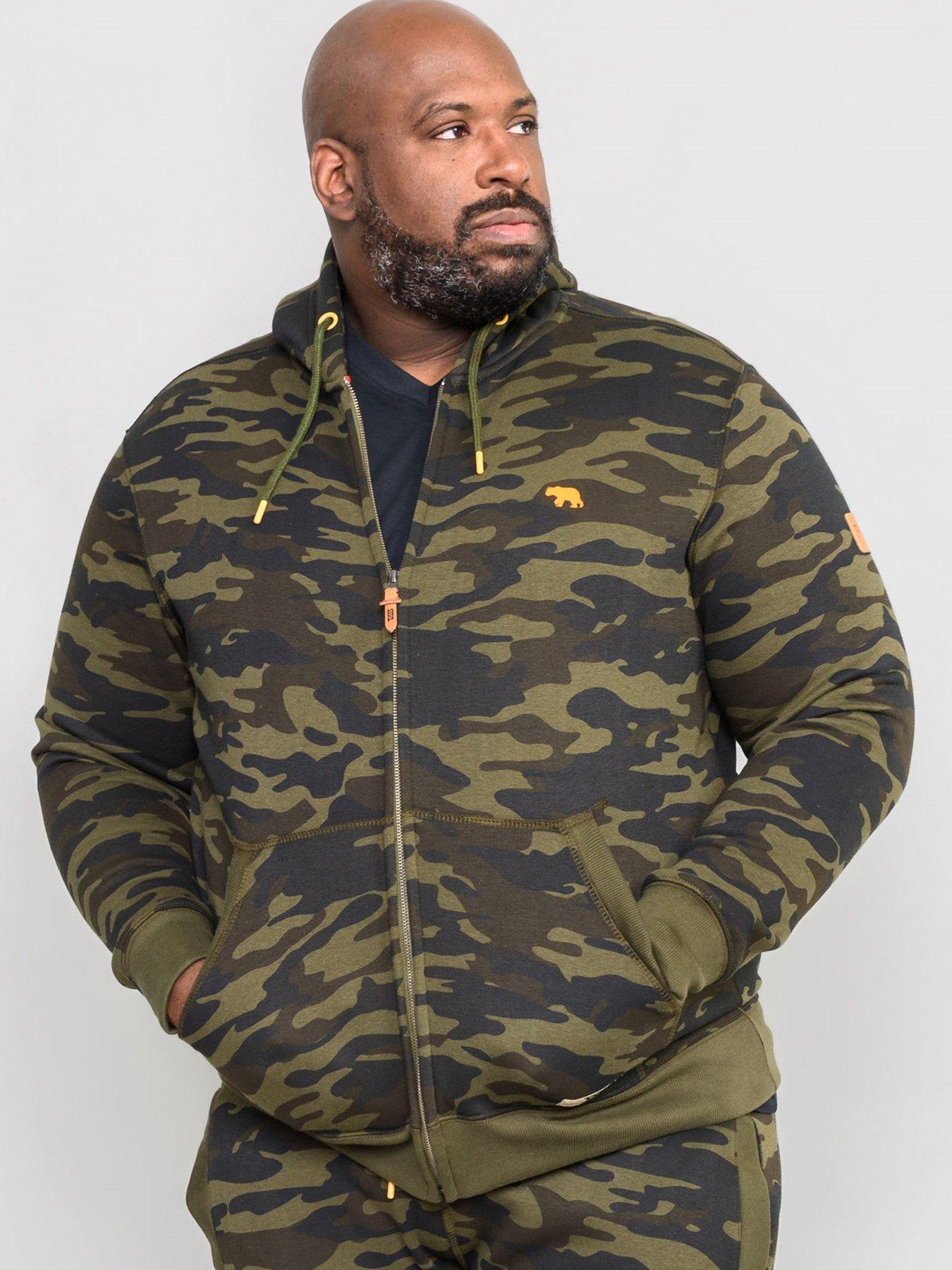 Image 1 of 4 of D555 D555 Regent Camo Zip Through Hoody