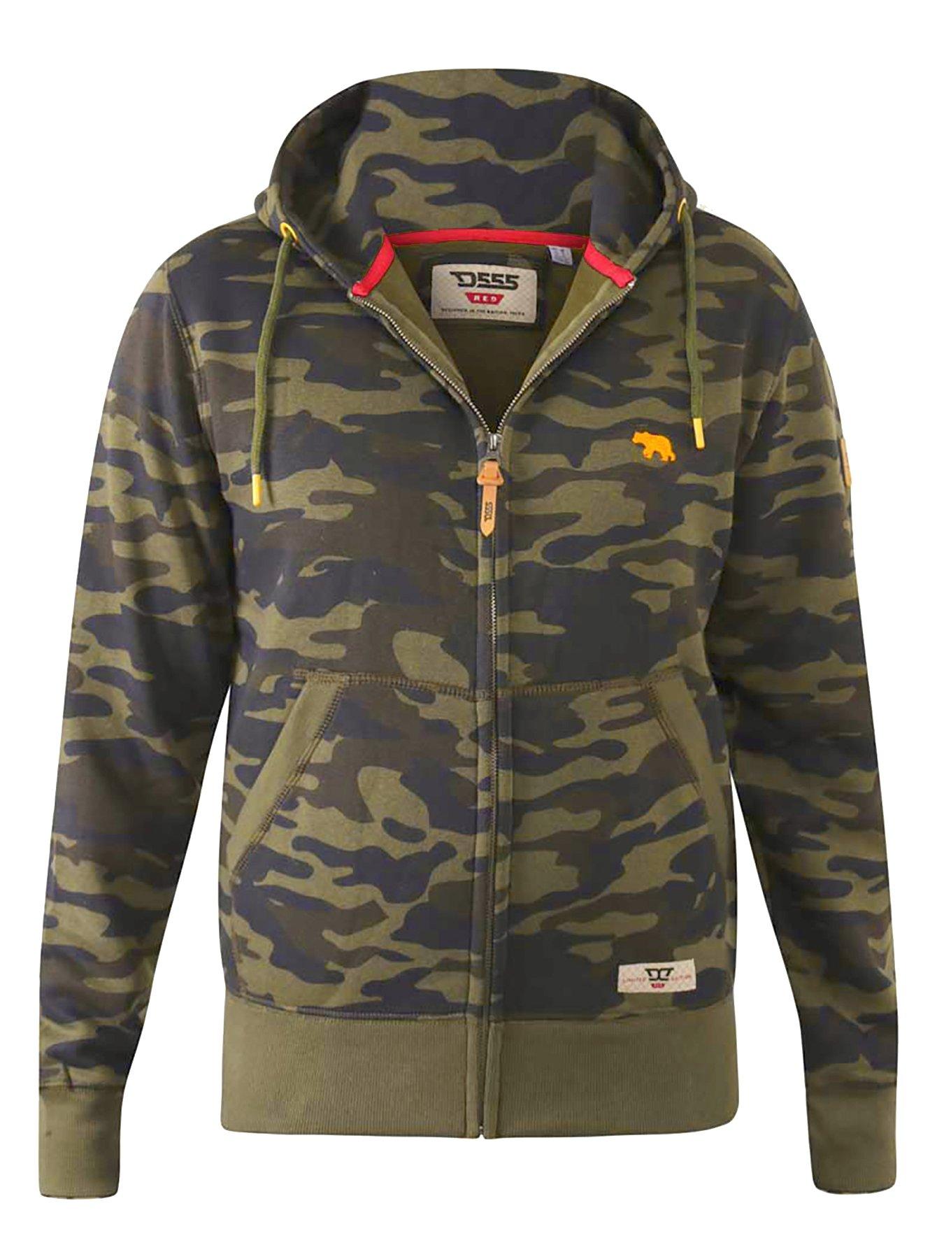 Image 2 of 4 of D555 D555 Regent Camo Zip Through Hoody