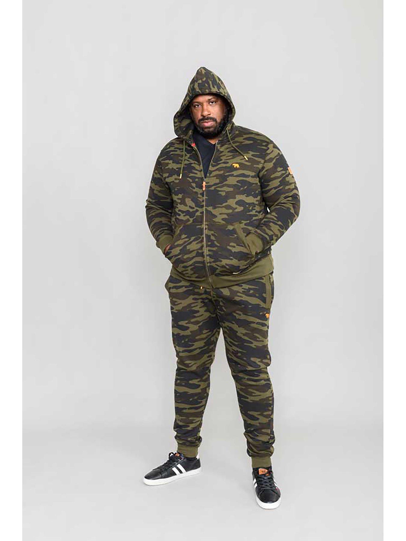 Image 4 of 4 of D555 D555 Regent Camo Zip Through Hoody