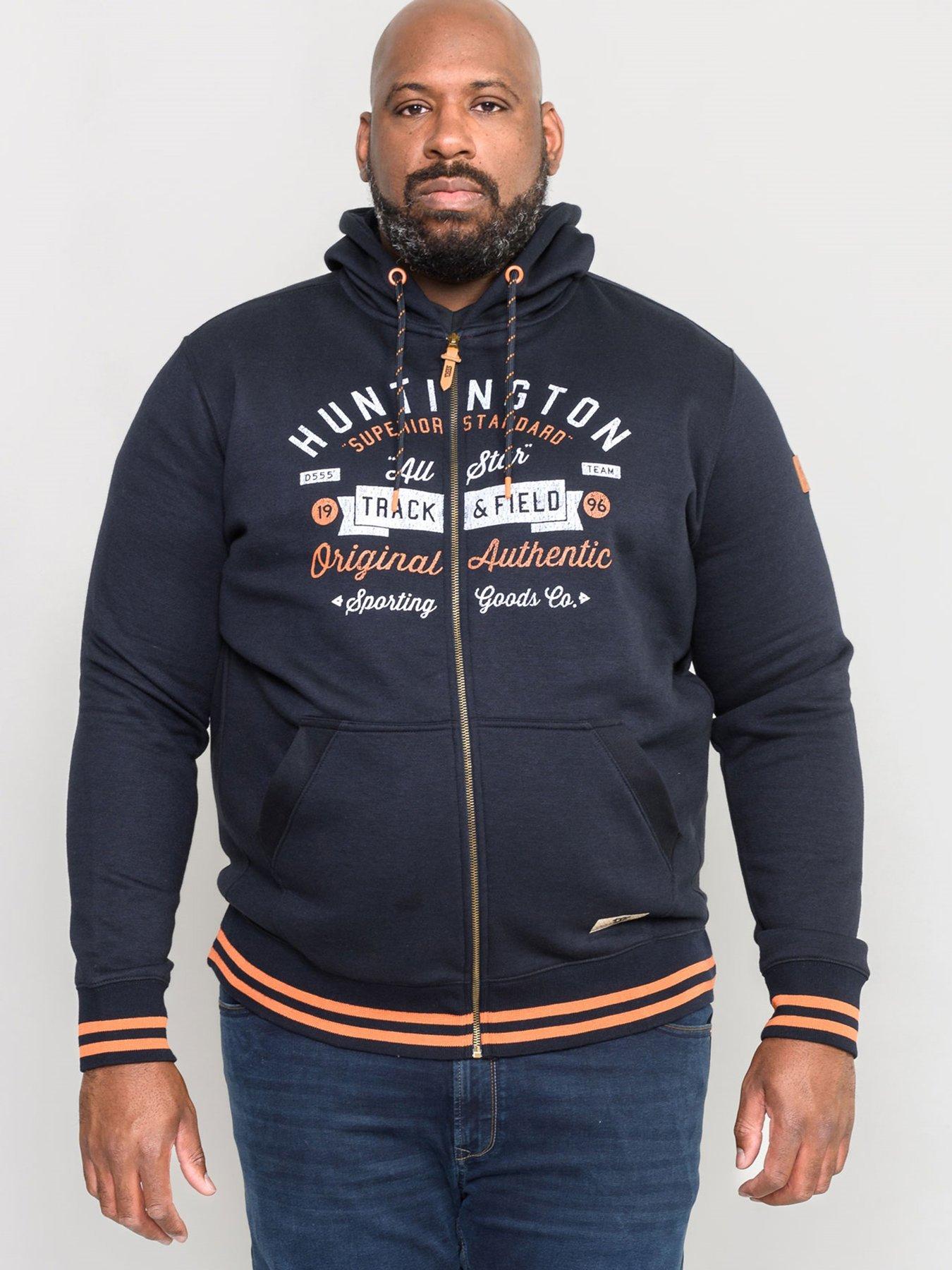 D555 D555 Flanders Chest Print Full Zip Hoody