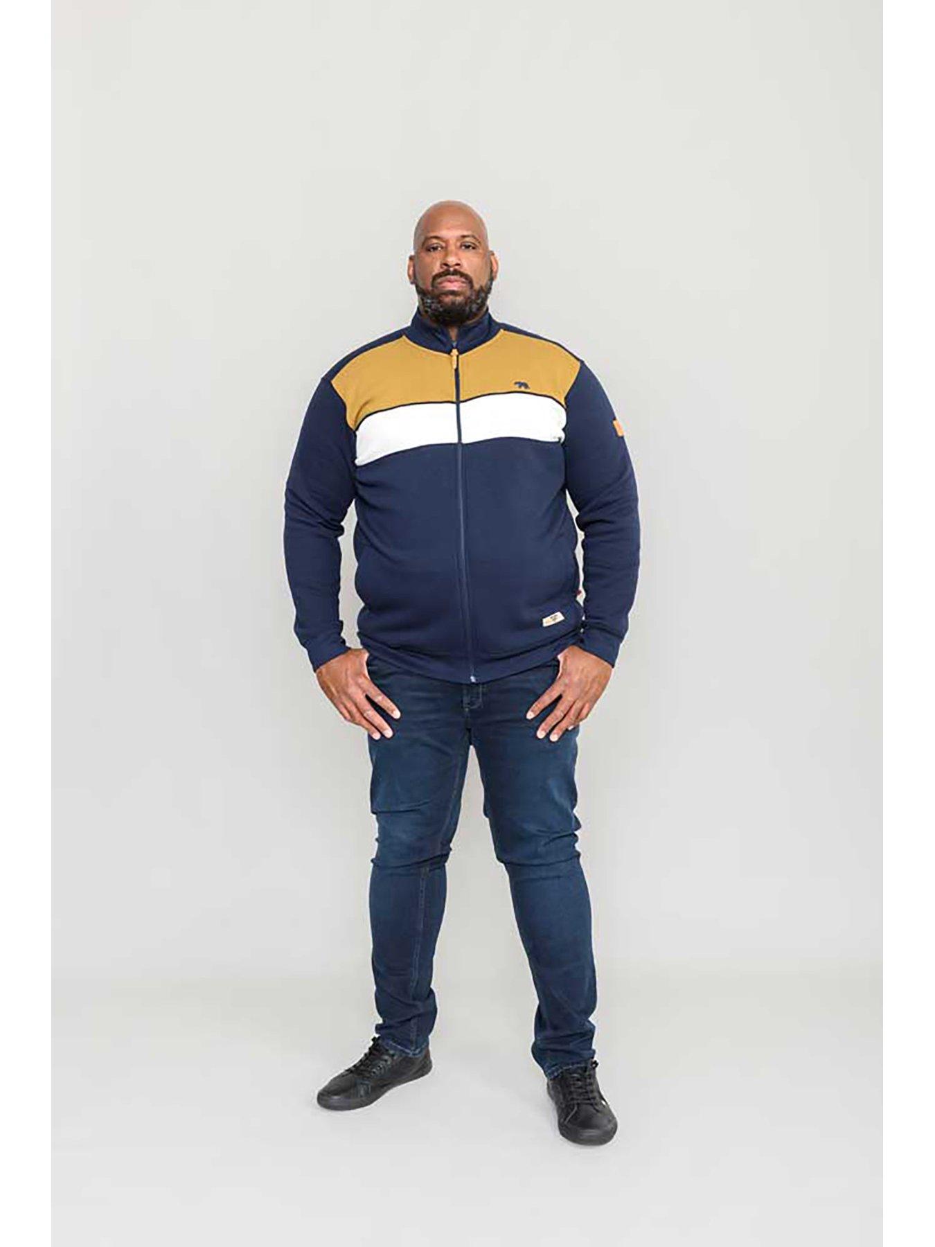 Image 4 of 4 of D555 Willowbrook Cut And Sew Full Zipper Sweatshirt - Navy
