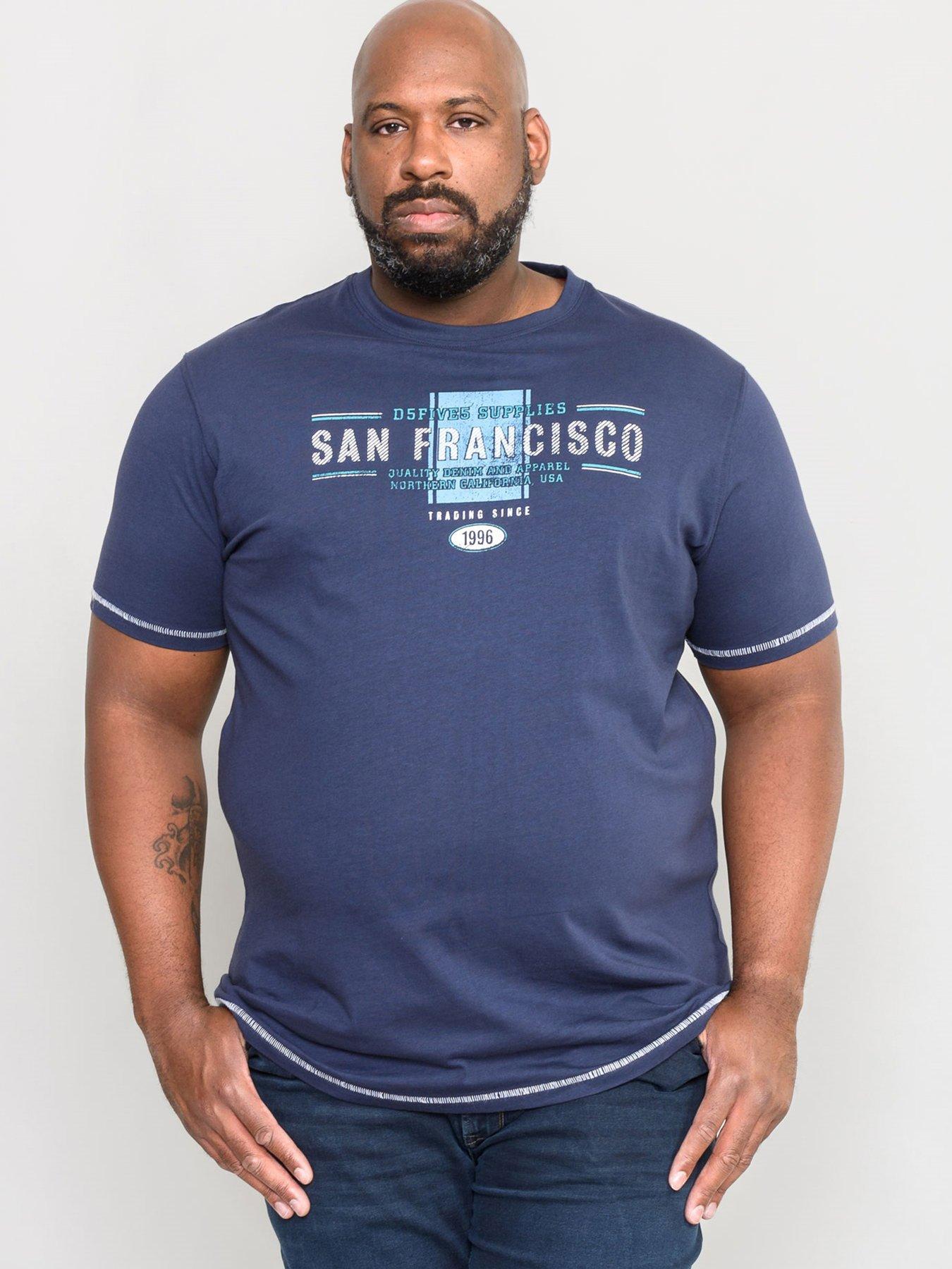 Image 1 of 4 of D555 Wanstead San Francisco Print T-Shirt - Navy