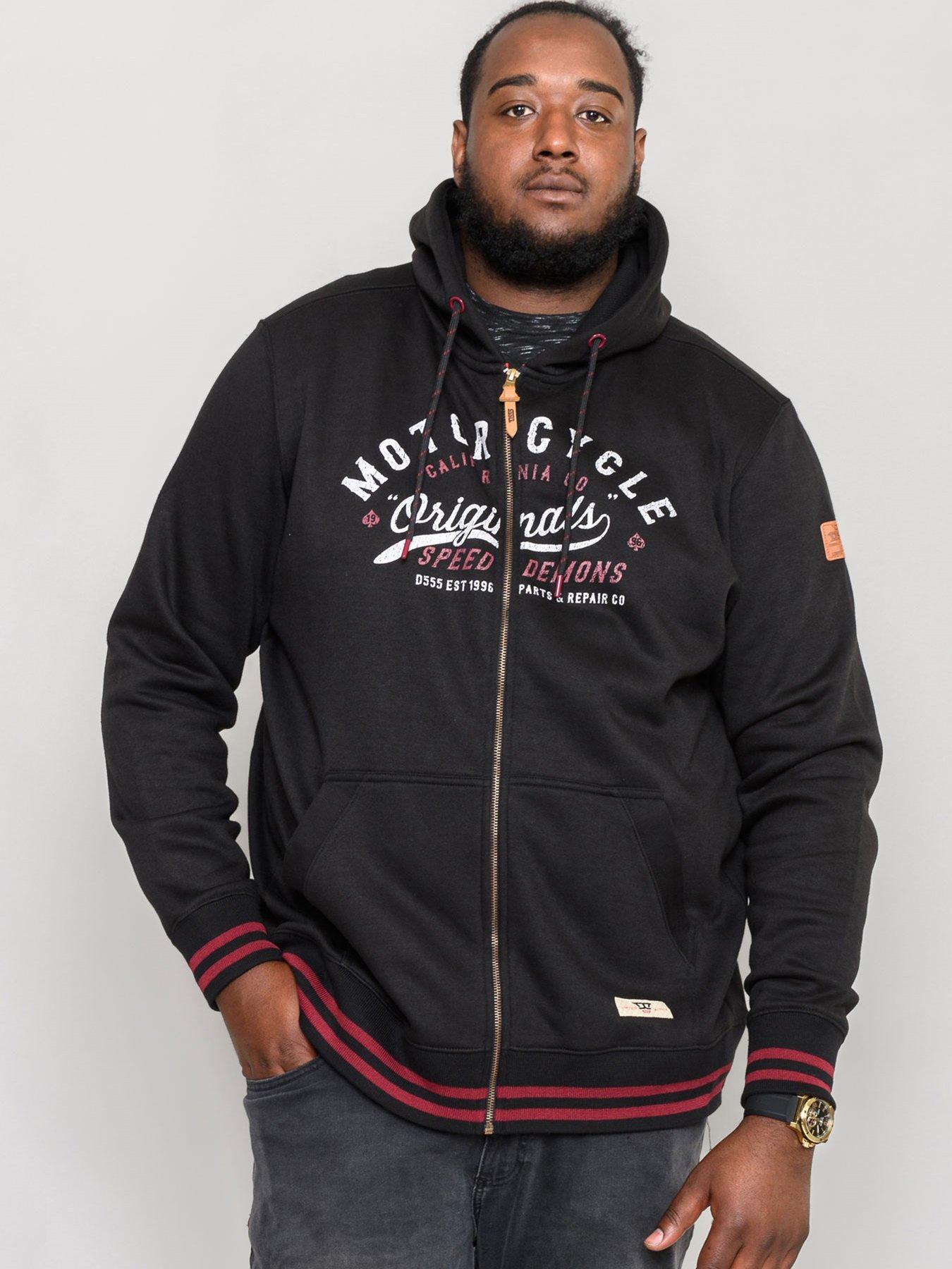 D555 D555 Patrick 'motorcycle' Chest Print Full Zip Hoody