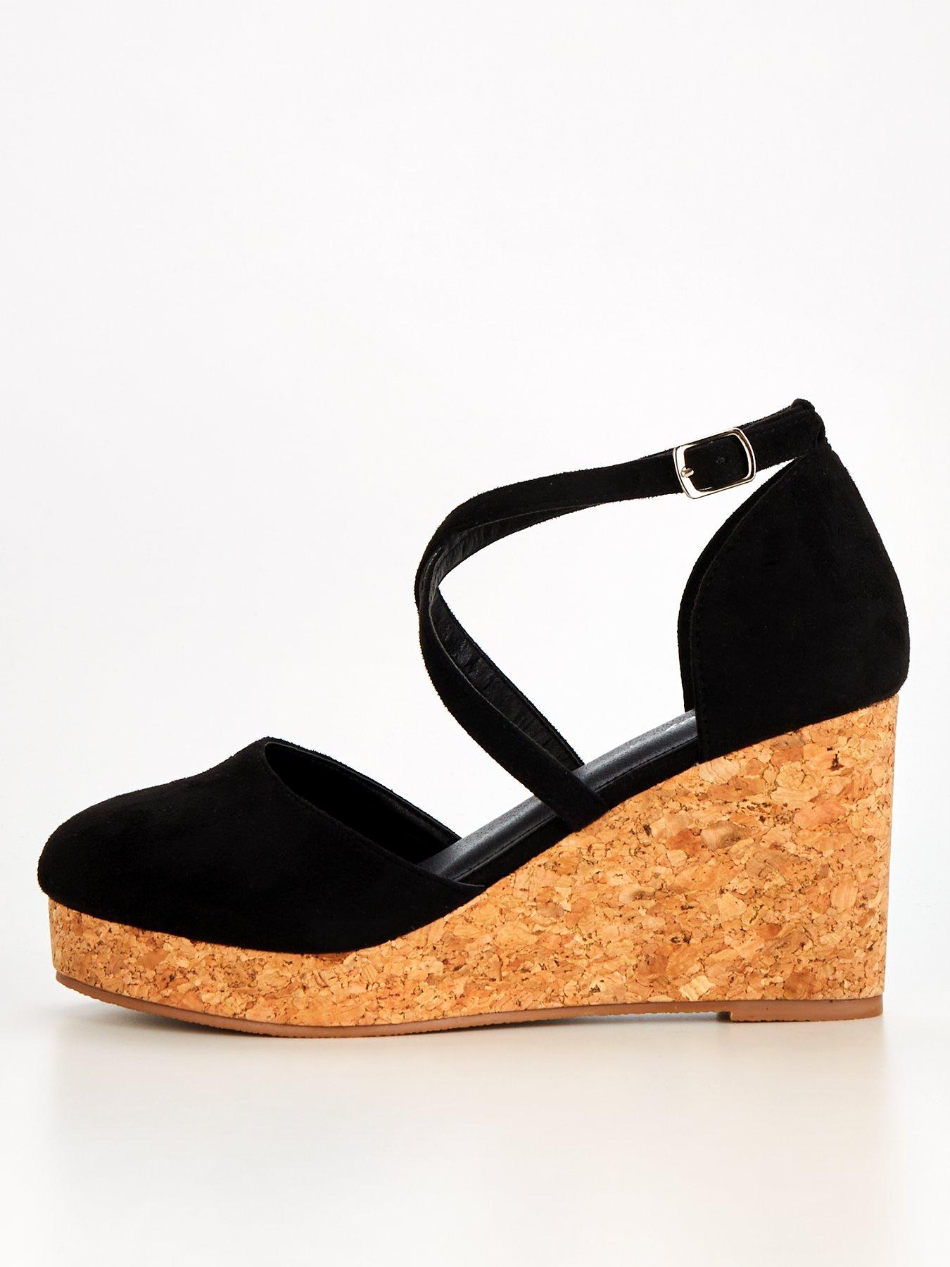 Extra Wide Fit Closed Toe Wedge Black