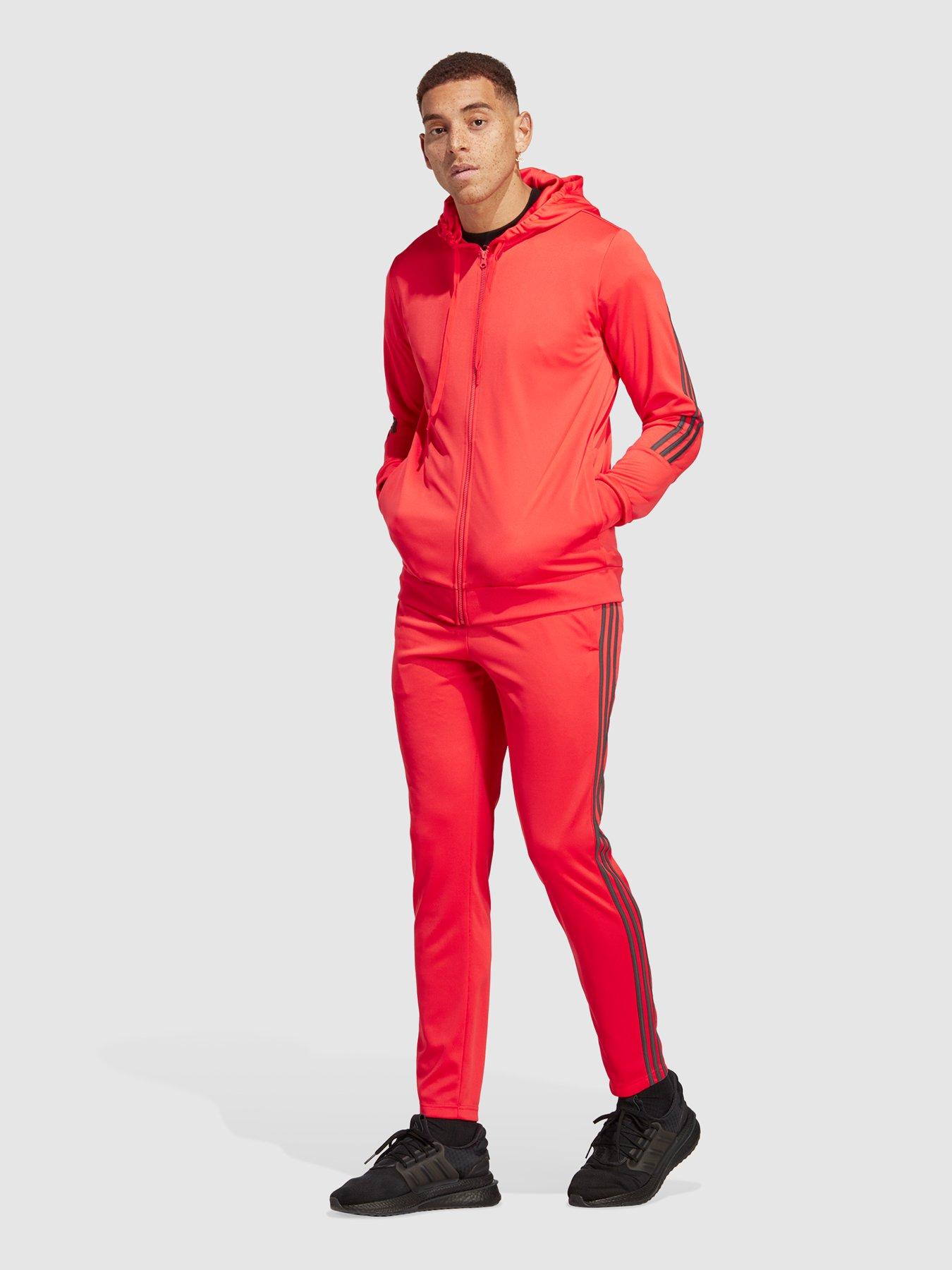 Grey and best sale red adidas tracksuit