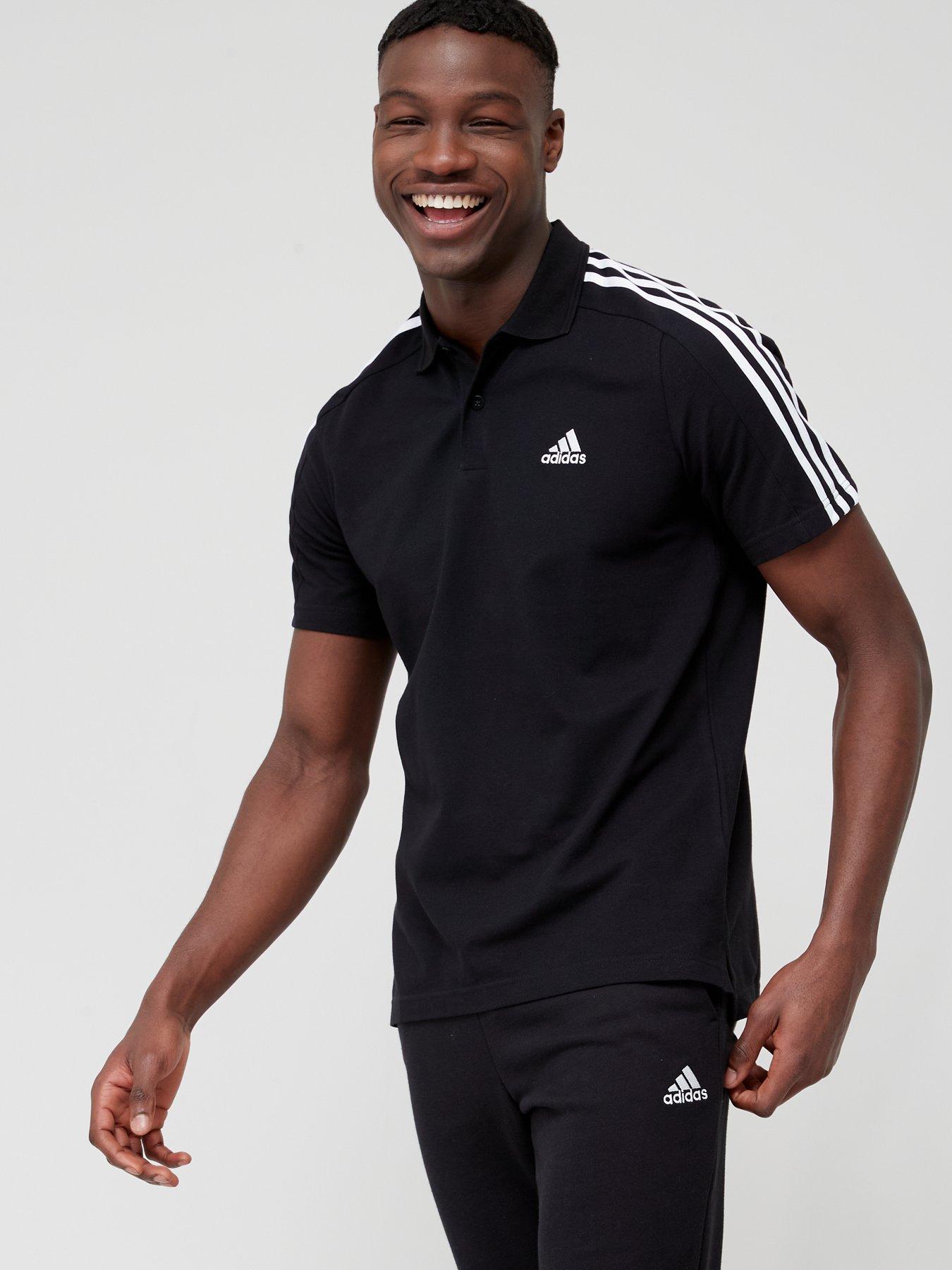 adidas Sportswear Essentials Pique Embroidered Small Logo 3 Stripes Polo Shirt Black White Very Ireland