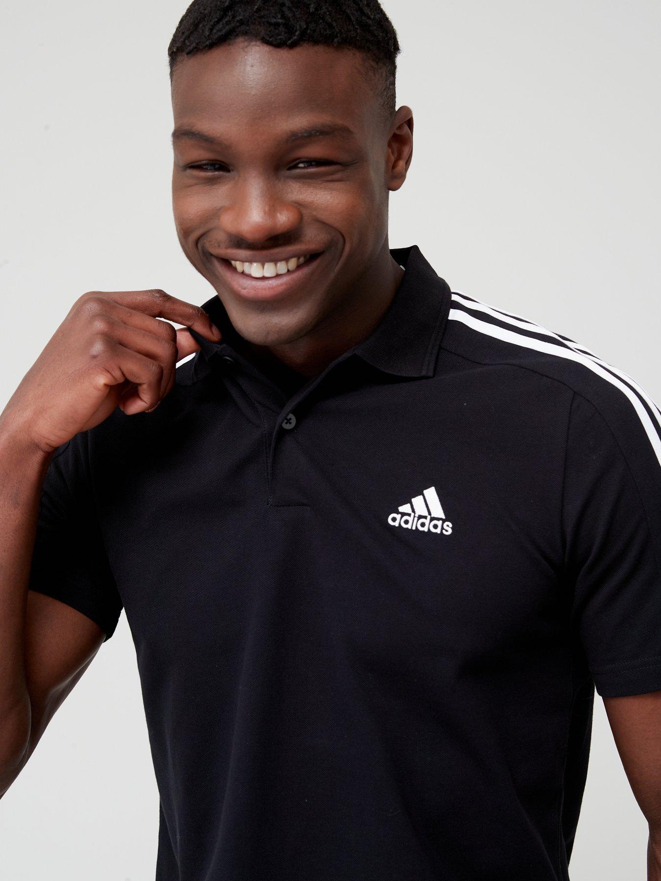 adidas-sportswear-essentials-piqueacute-embroidered-small-logo-3-stripes-polo-shirt-blackwhiteoutfit