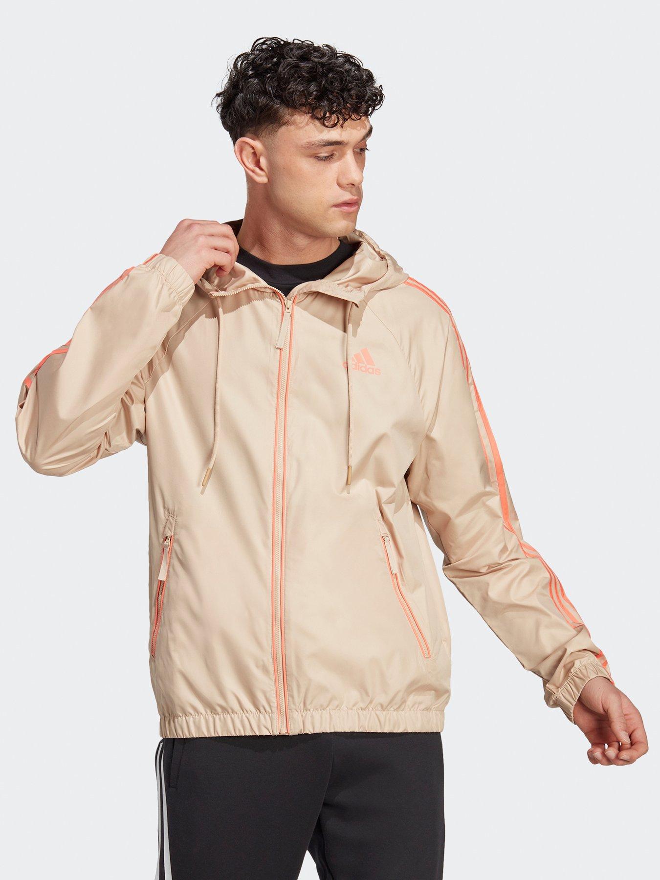 Adidas beige windbreaker best sale