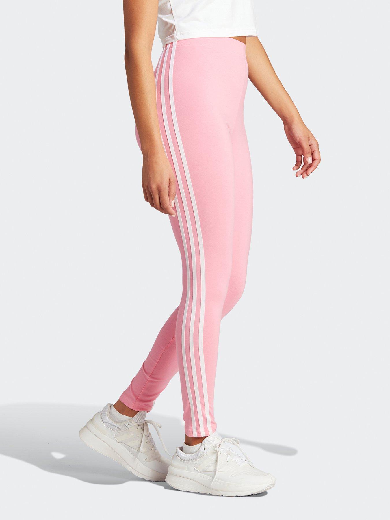 Adidas leggings pink clearance stripe