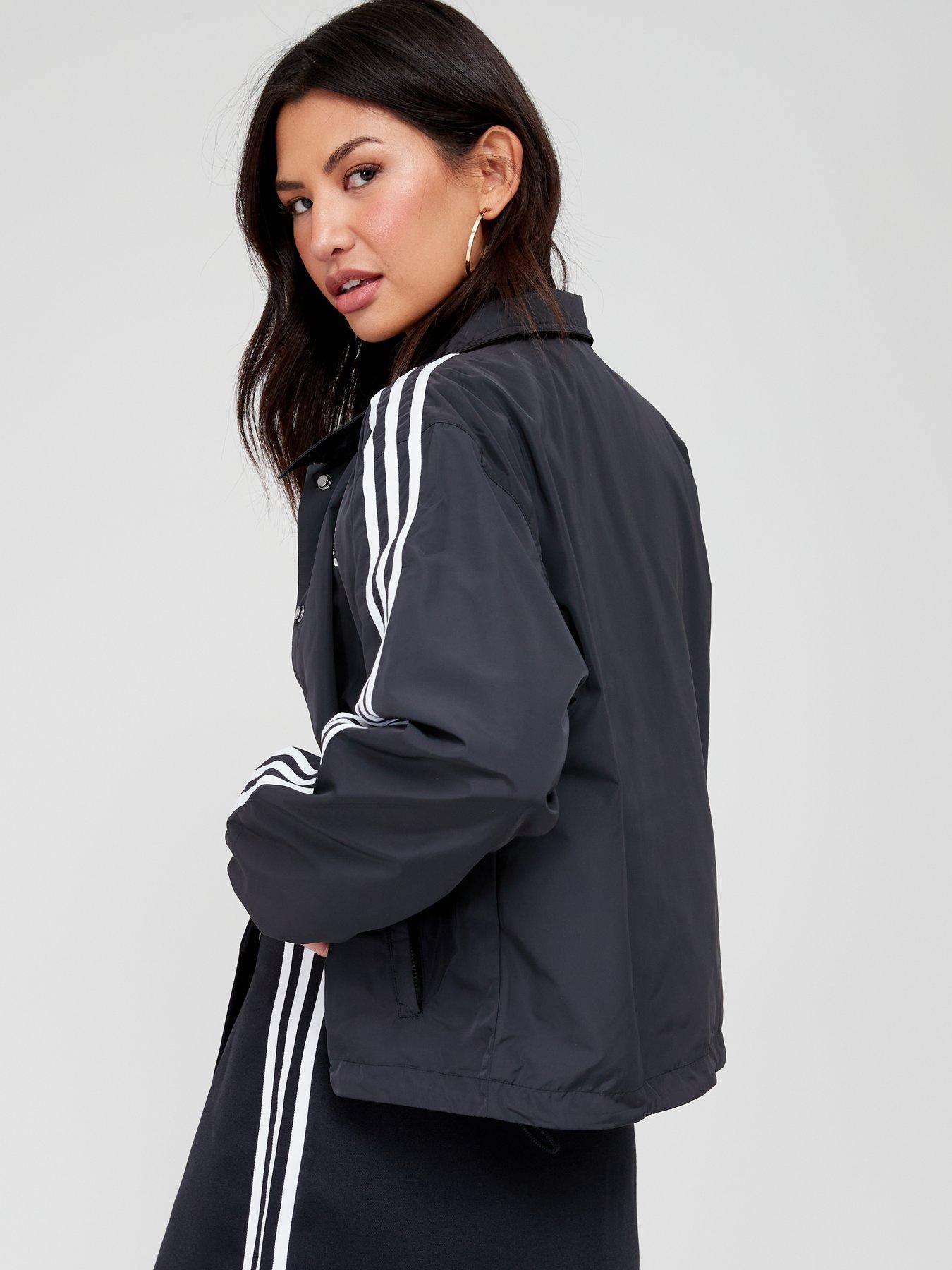 Adidas hooded hot sale coach jacket
