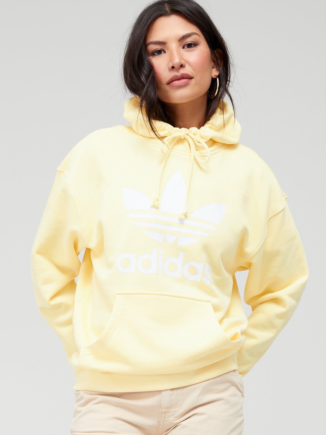 Adidas yellow cropped outlet hoodie