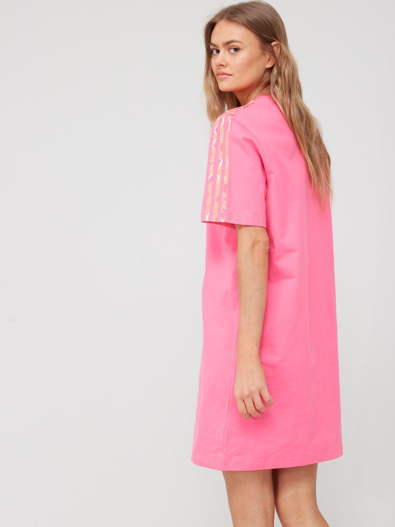 Adidas 3 stripe outlet dress pink