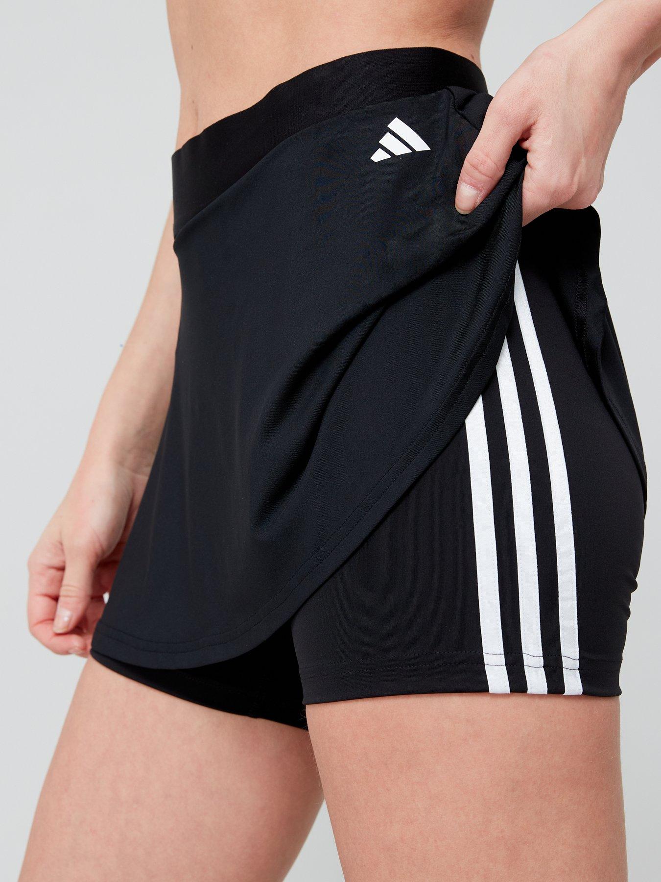 adidas-womens-train-essentials-3-stripe-skort-blackwhiteoutfit