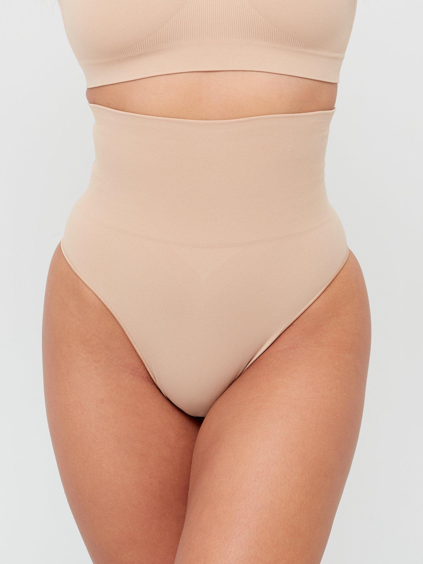 undefined Shape Enhancing Seamless High Waist Thong - Beige