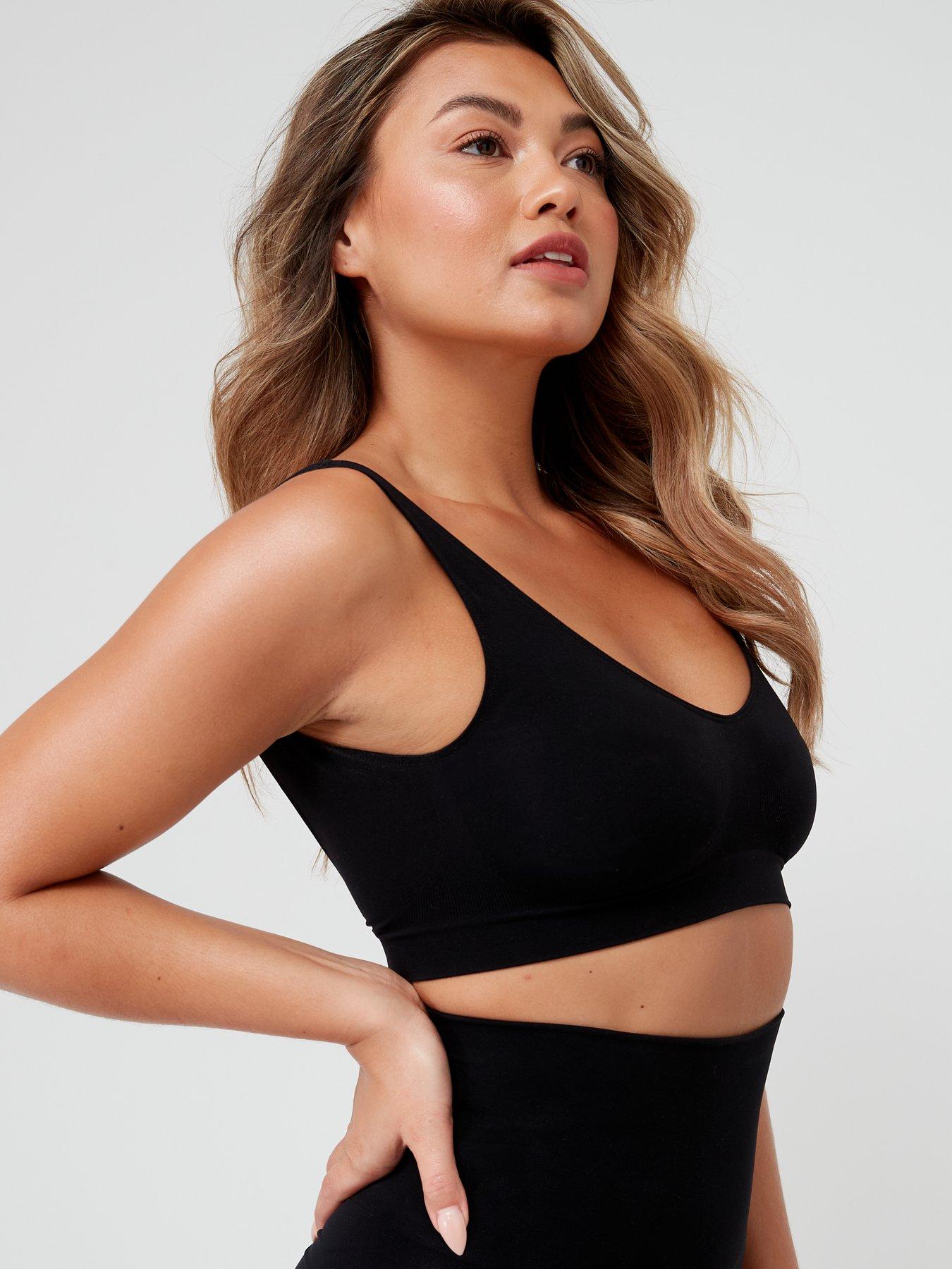 Image 4 of 6 of V by Very Shape Enhancing Seamless Plunge Bra - Black