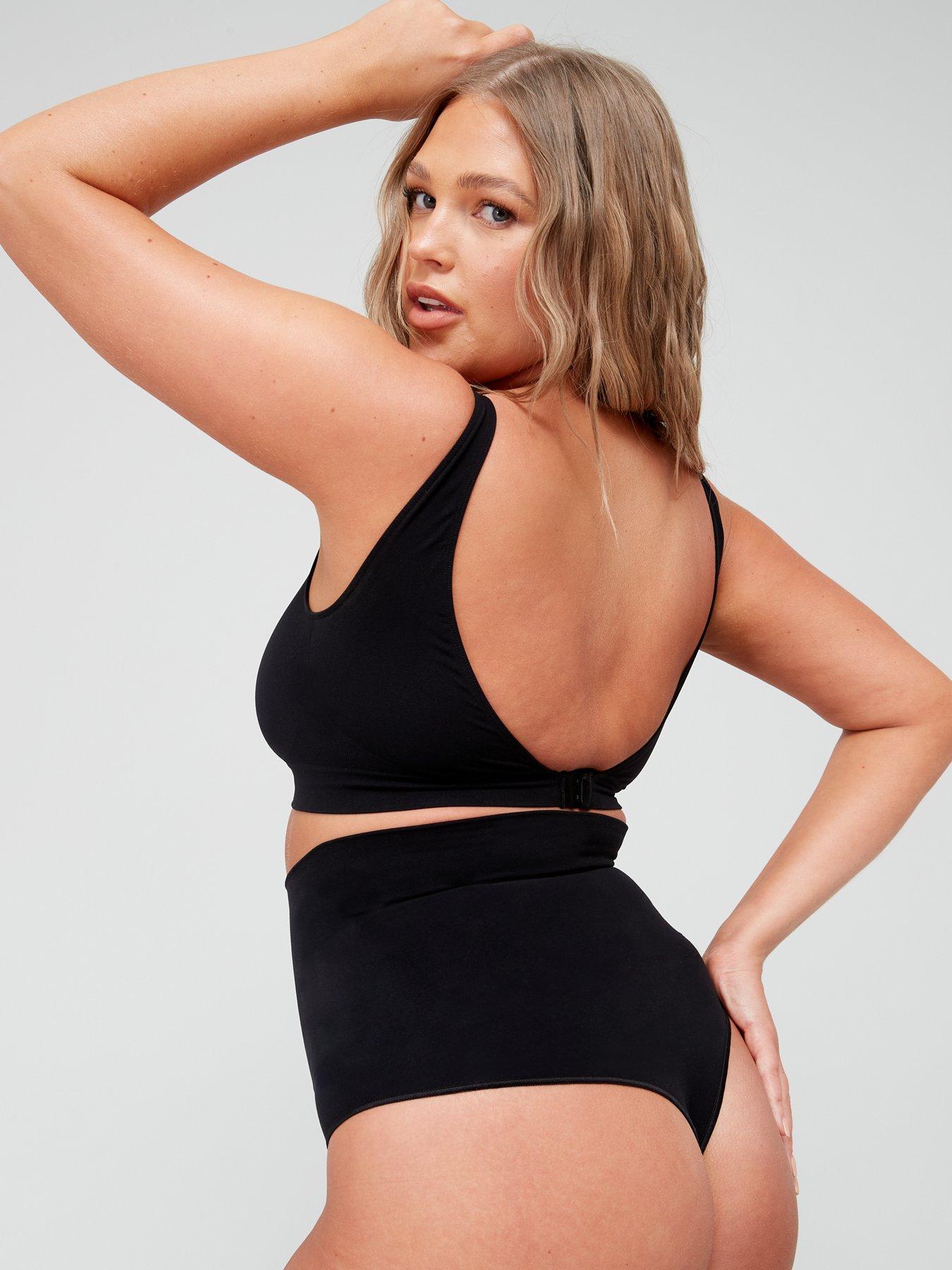Image 6 of 6 of V by Very Shape Enhancing Seamless High Waist Thong - Black