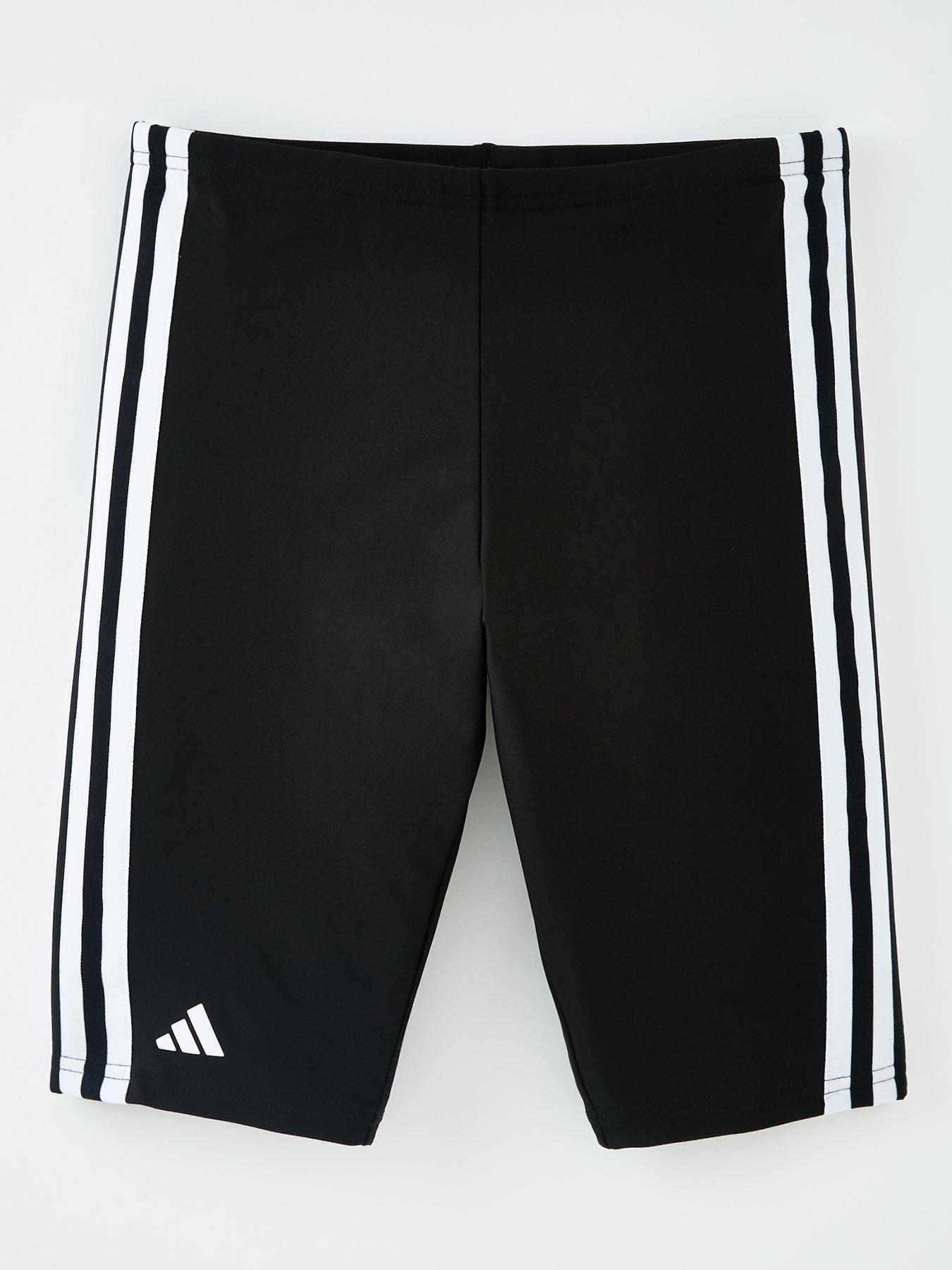 adidas-boys-3-stripe-jammer-swim-shorts-blackfront