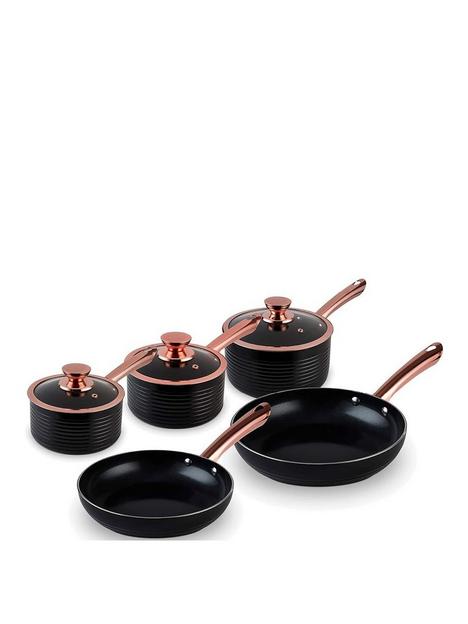 tower-tower-linear-5-piece-saucepan-set-rose-gold-and-black