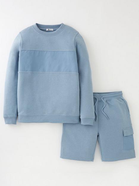 v-by-very-boys-panelled-sweatshirt-and-short-set-bluenbsp