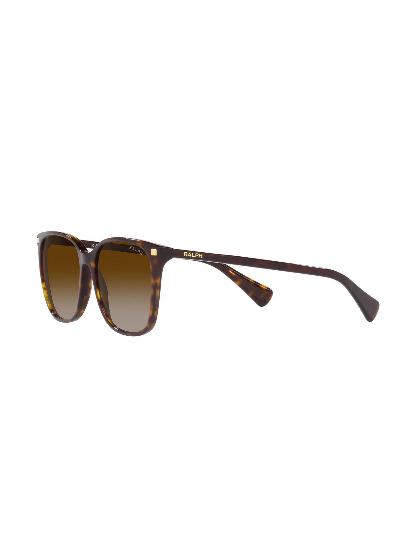 Image 2 of 4 of Ralph Ralph 0ra5293 Square Sunglasses Shiny Dark Havana Frame With Gradient Brown Lens