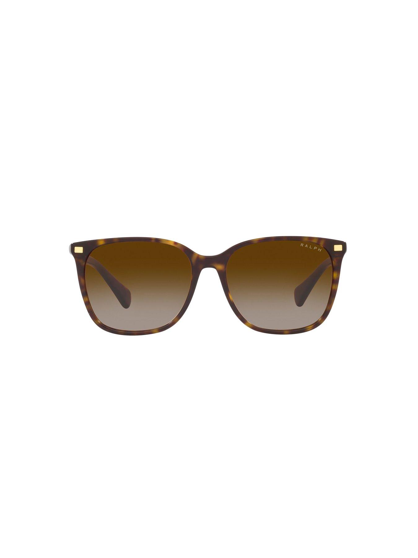 Image 3 of 4 of Ralph Ralph 0ra5293 Square Sunglasses Shiny Dark Havana Frame With Gradient Brown Lens