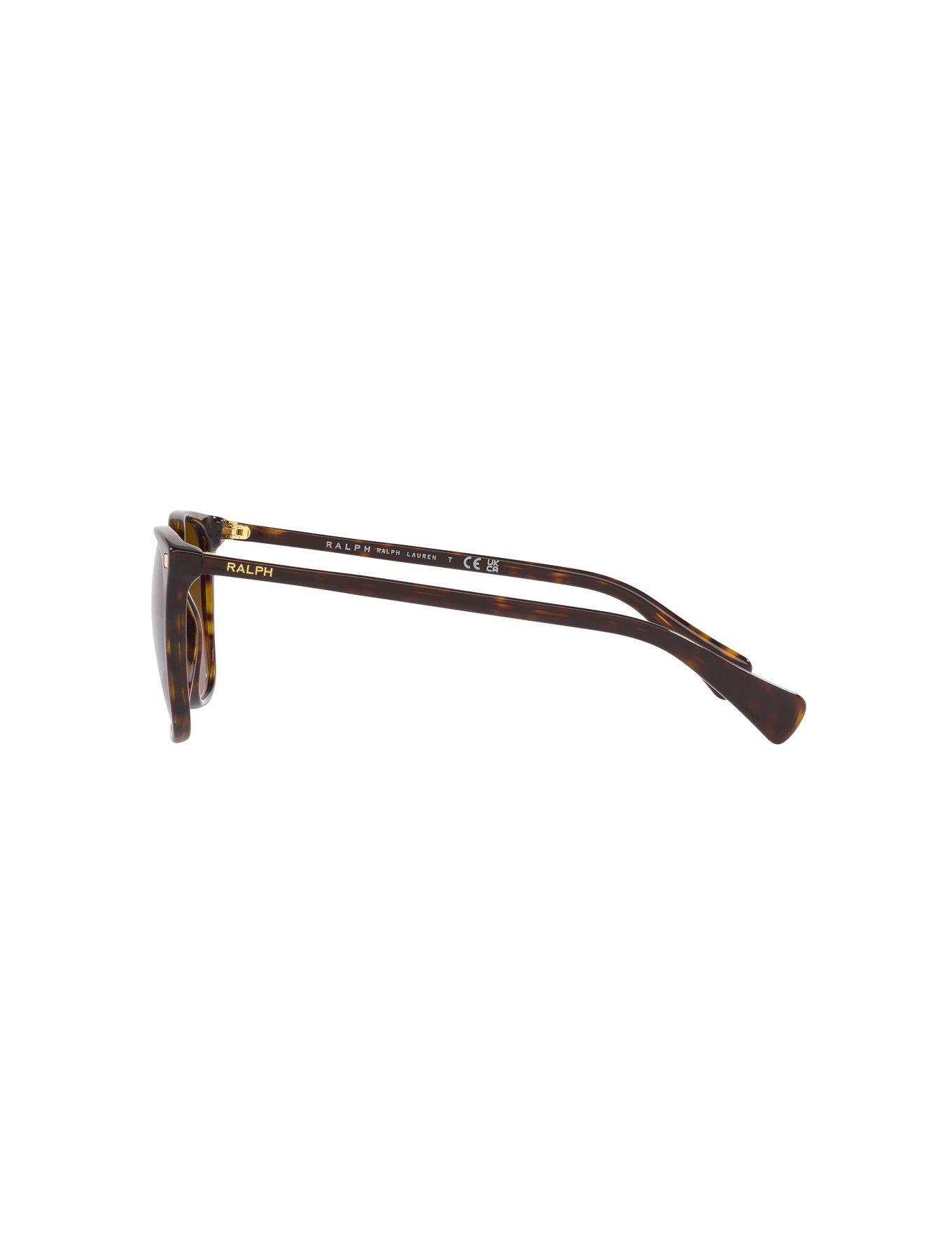 Image 4 of 4 of Ralph Ralph 0ra5293 Square Sunglasses Shiny Dark Havana Frame With Gradient Brown Lens