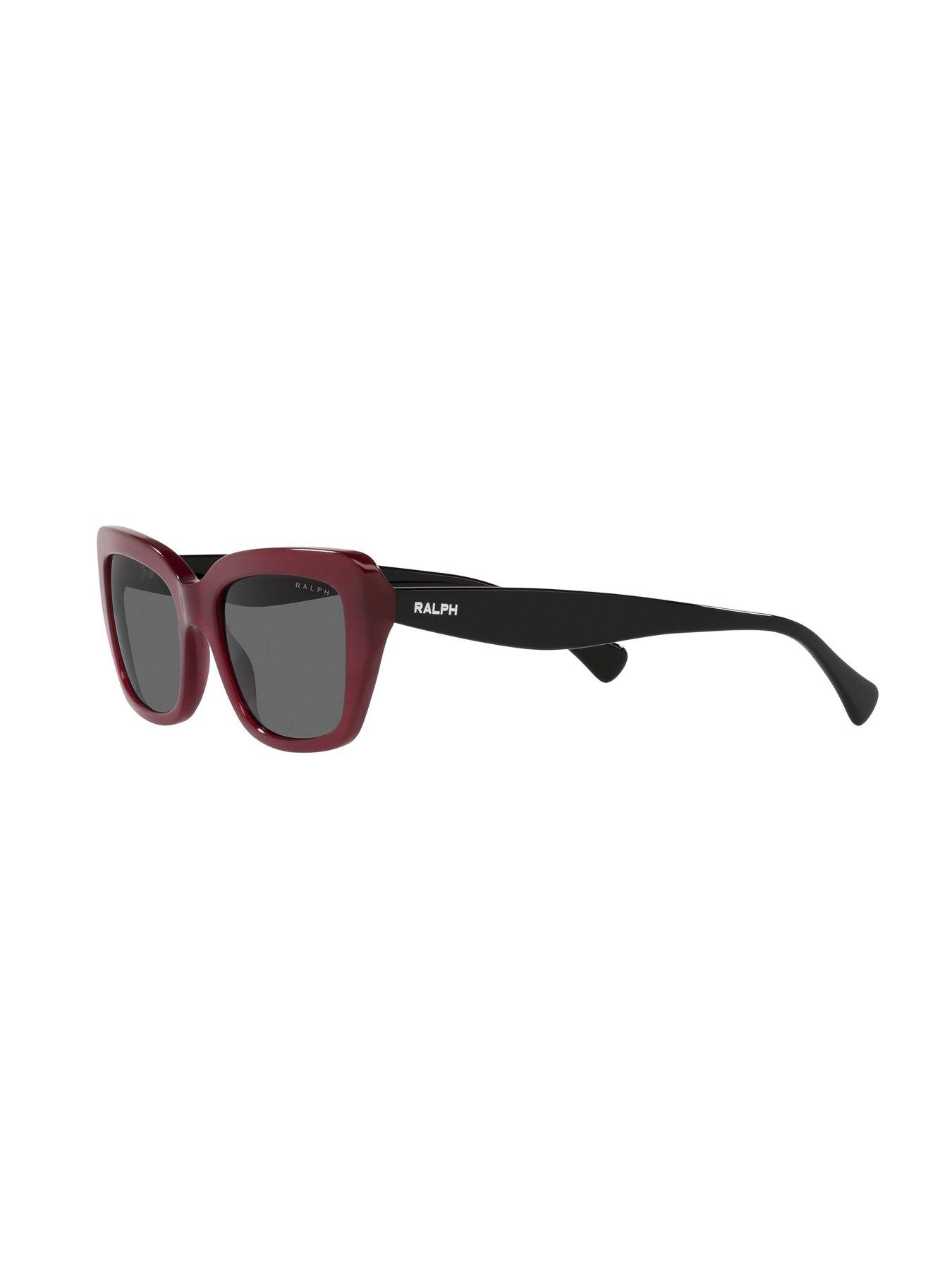 Image 2 of 4 of Ralph Rectangle Sunglasses - Shiny Opal Red
