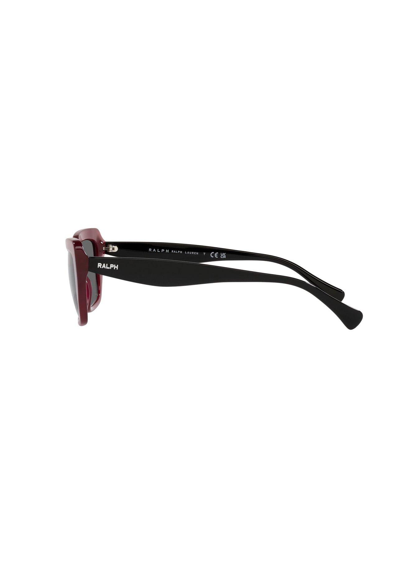 Image 4 of 4 of Ralph Rectangle Sunglasses - Shiny Opal Red