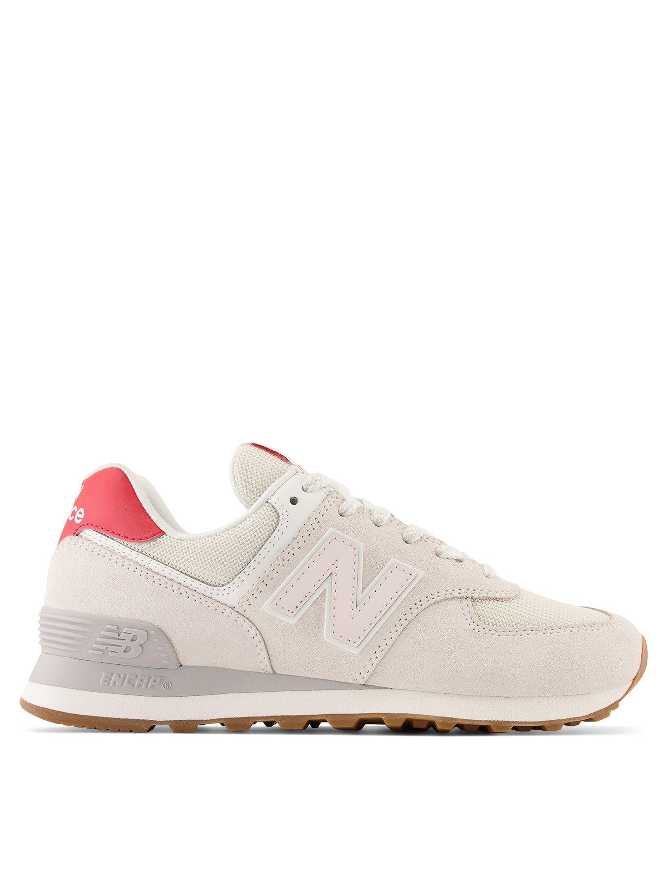 New balance 574 cream and rose store gold trainers