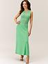 michelle-keegan-ruched-front-textured-knit-midi-dress-greenfront