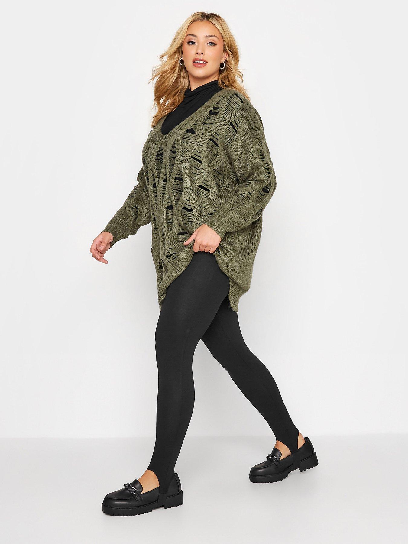 Image 2 of 3 of Yours Yours V/e Stirrup Legging Black