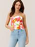 michelle-keegan-printed-ruched-bandeau-top-multifront