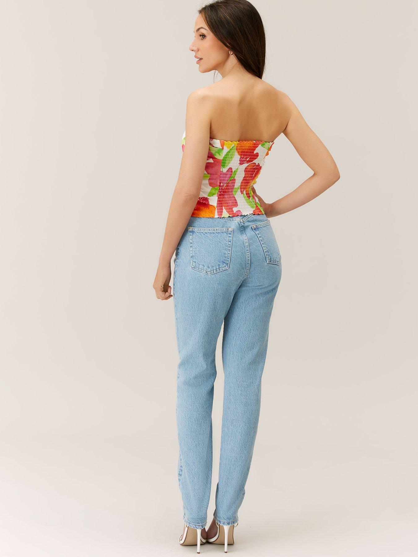 Michelle Keegan Printed Ruched Bandeau Top Multi Very Ireland