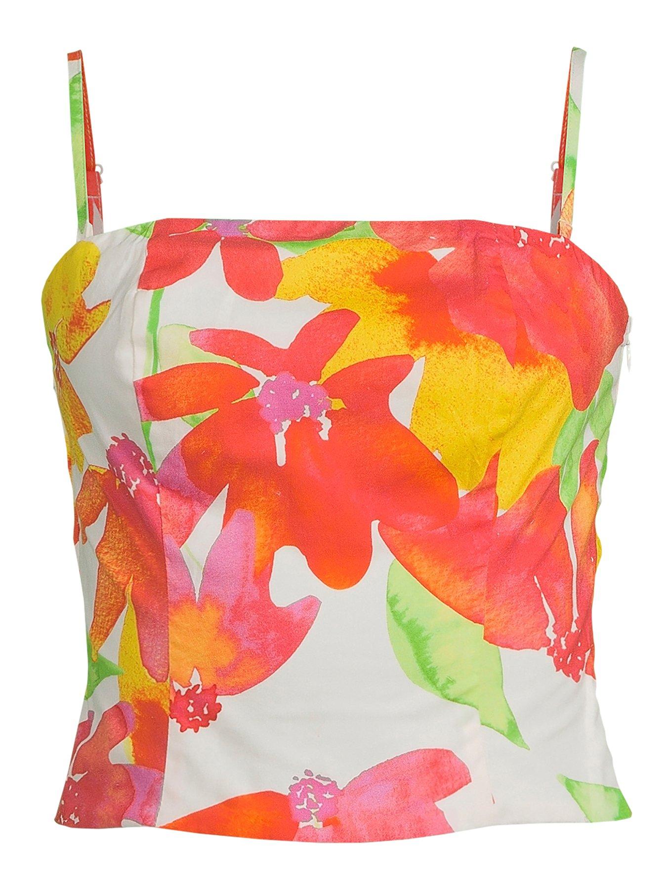 michelle-keegan-printed-ruched-bandeau-top-multidetail