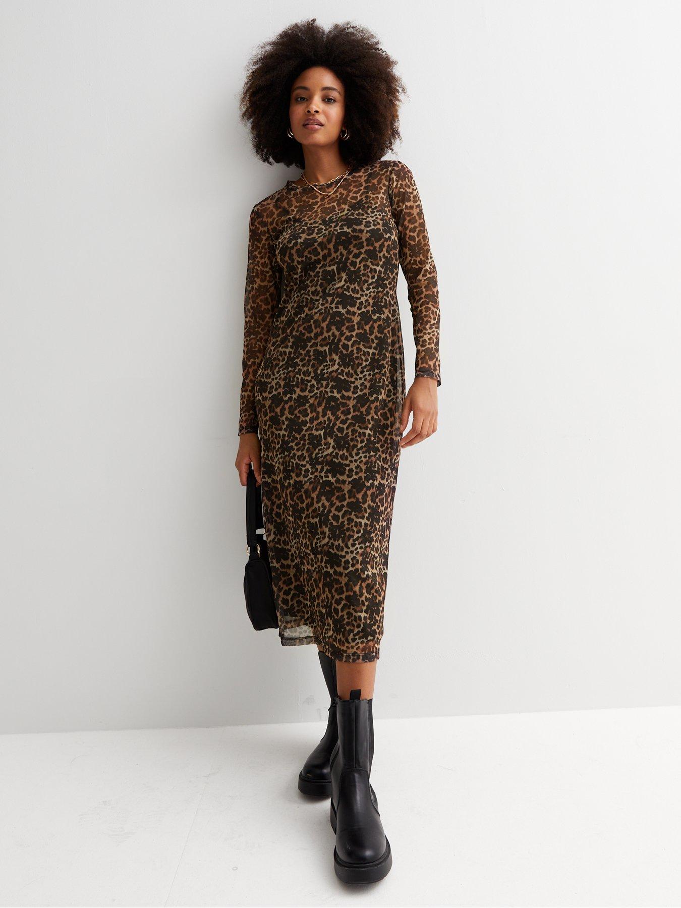 Mesh hotsell leopard dress