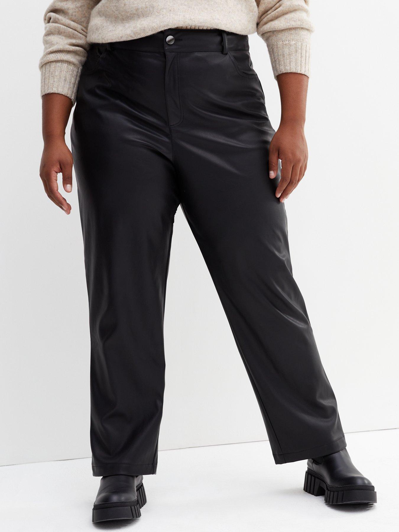 Plus size 2024 leather look trousers