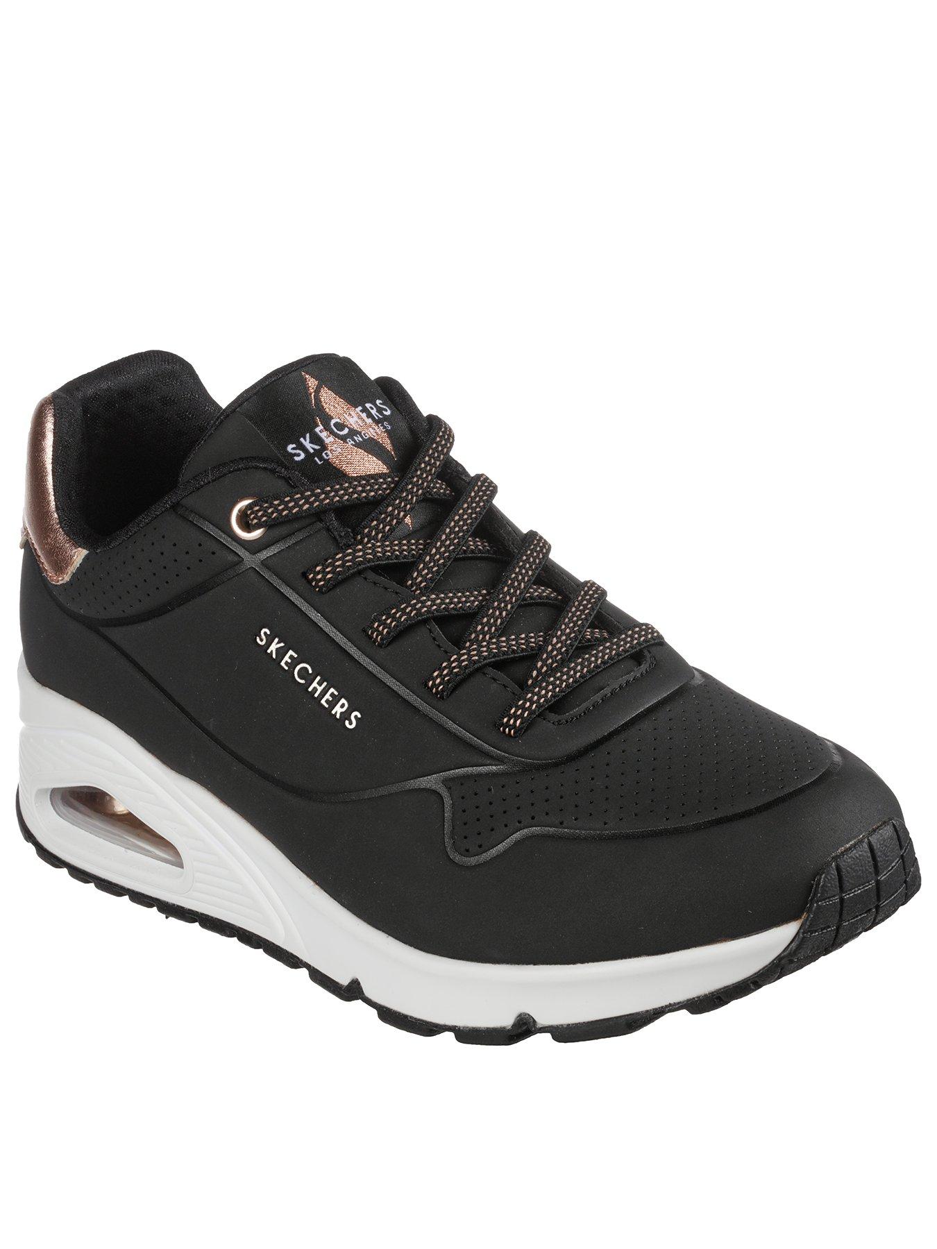 Image of Skechers Uno Durabuck Slip-on Trainer - Black