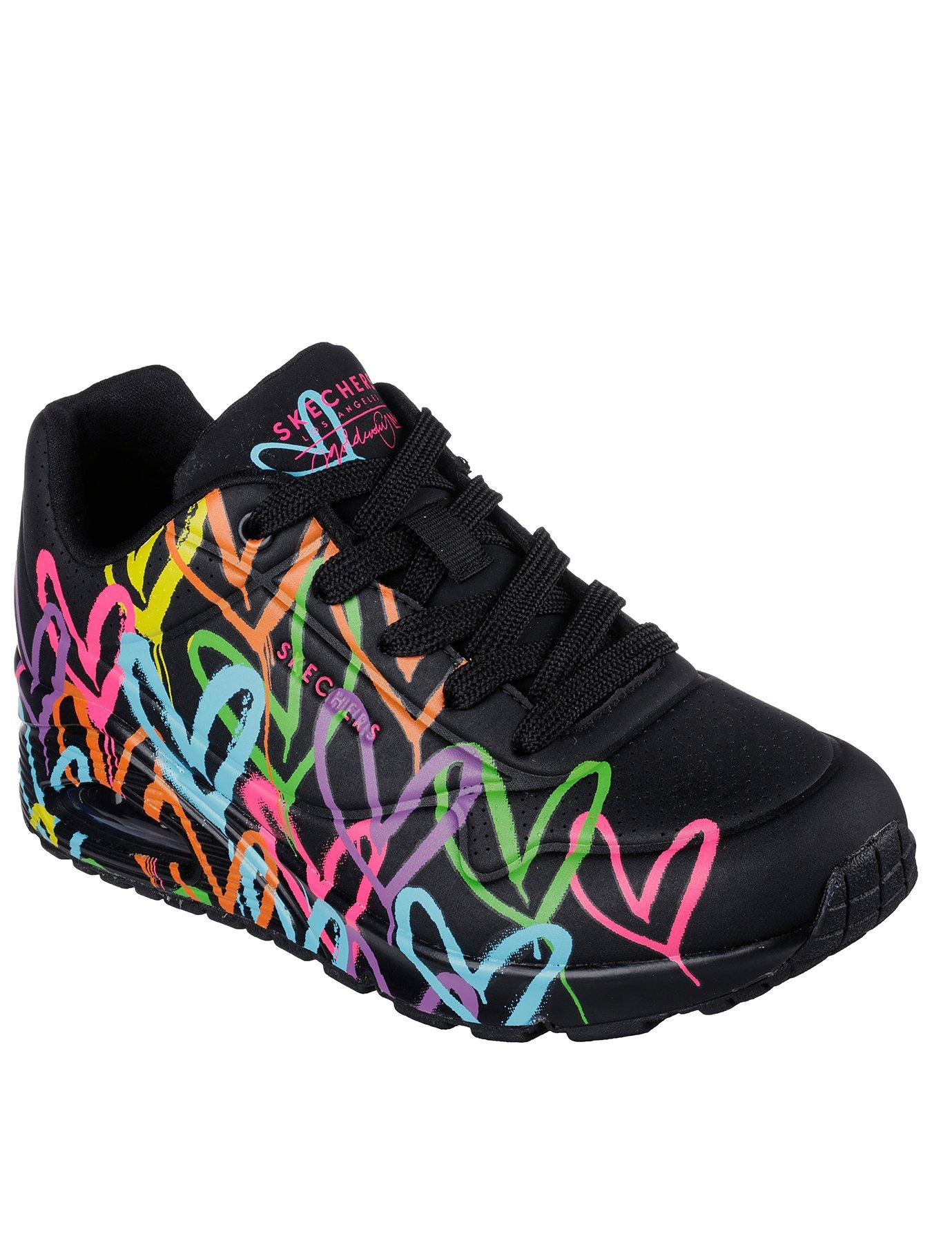 koste pause budbringer Skechers Goldcrown Neon Graffiti Uno Heart Design Lace Up Fashion Sneaker |  Very Ireland