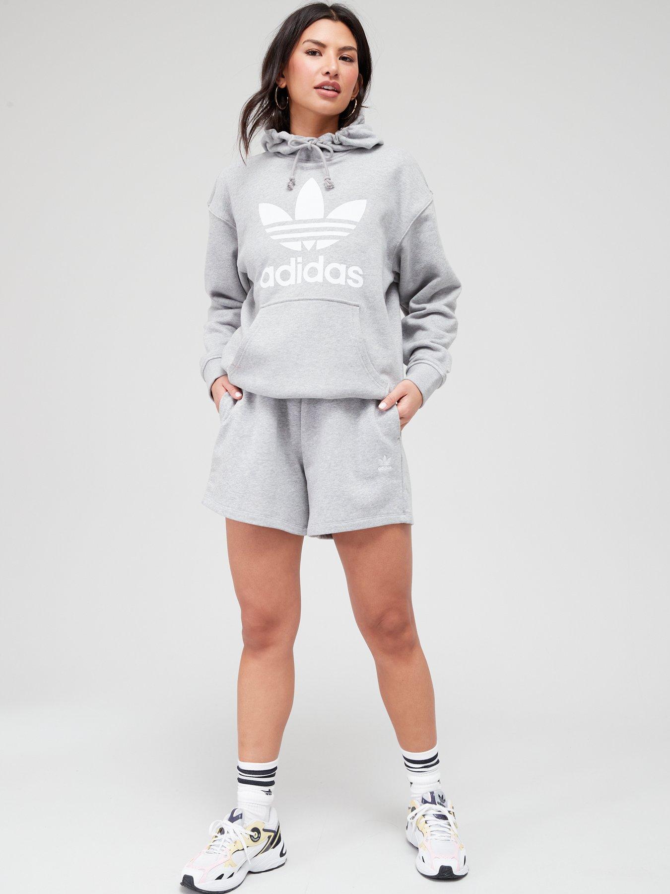 Grey adidas trefoil outlet sweatshirt women's