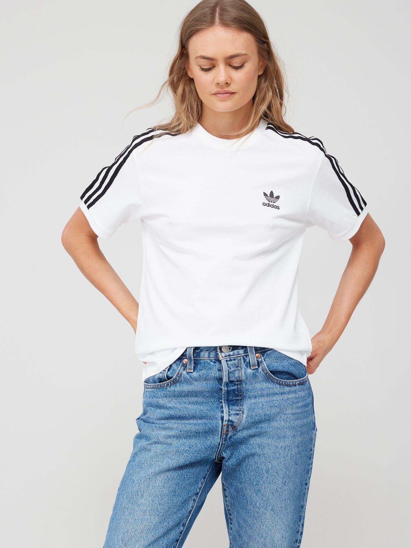 Adidas originals white boyfriend hotsell fit t-shirt