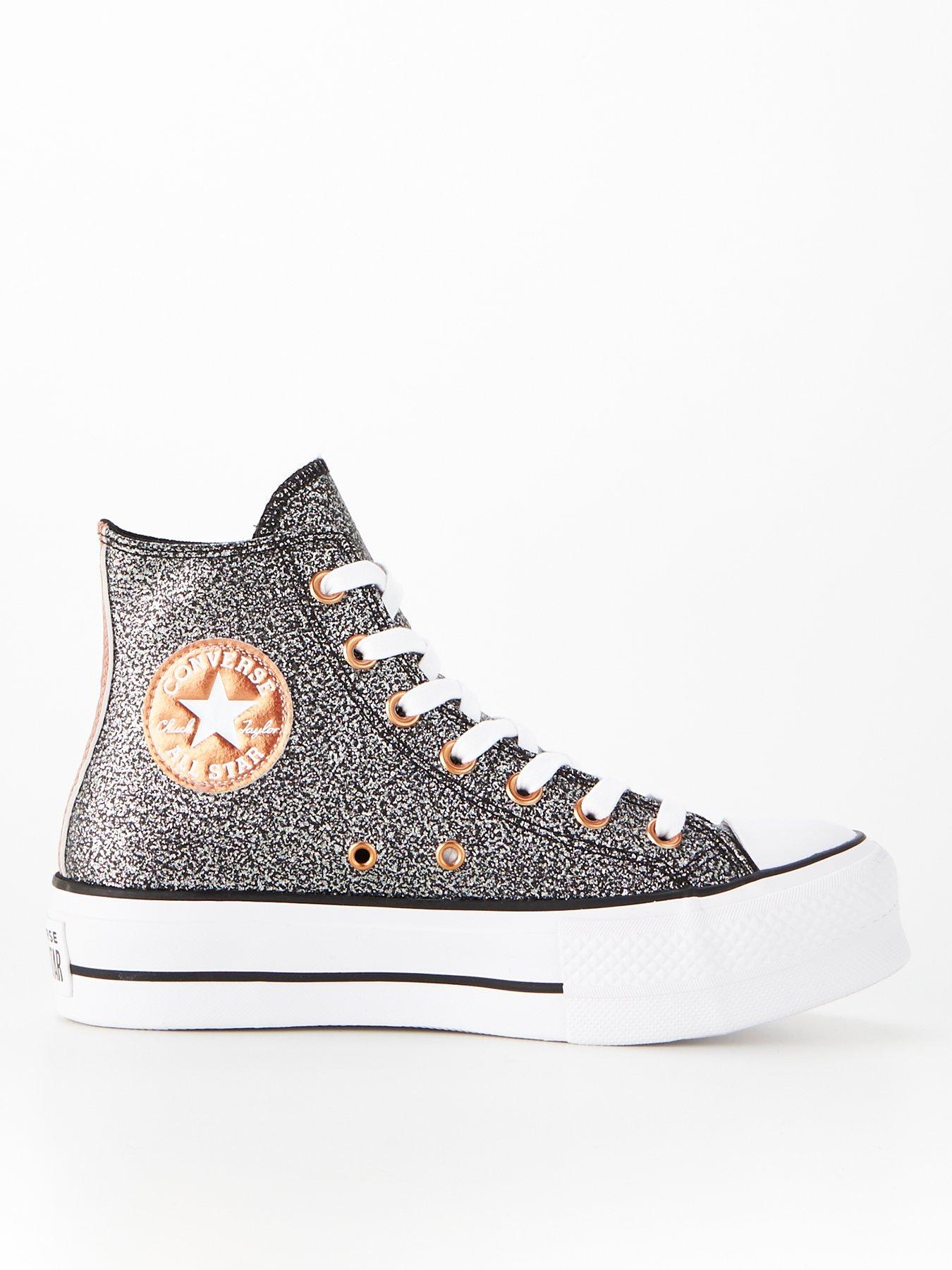 bison Tag et bad Pasture Converse Chuck Taylor All Star Lift Platform Metallic Glitter - Black |  Very Ireland