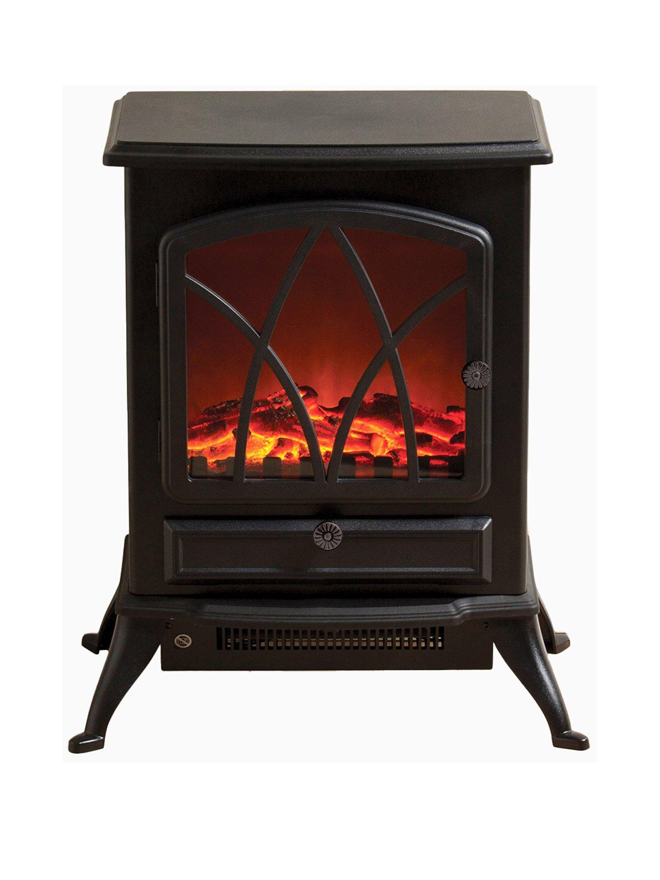 Daewoo 2000W Flame Effect Electric Stove Heater - Black | Very Ireland