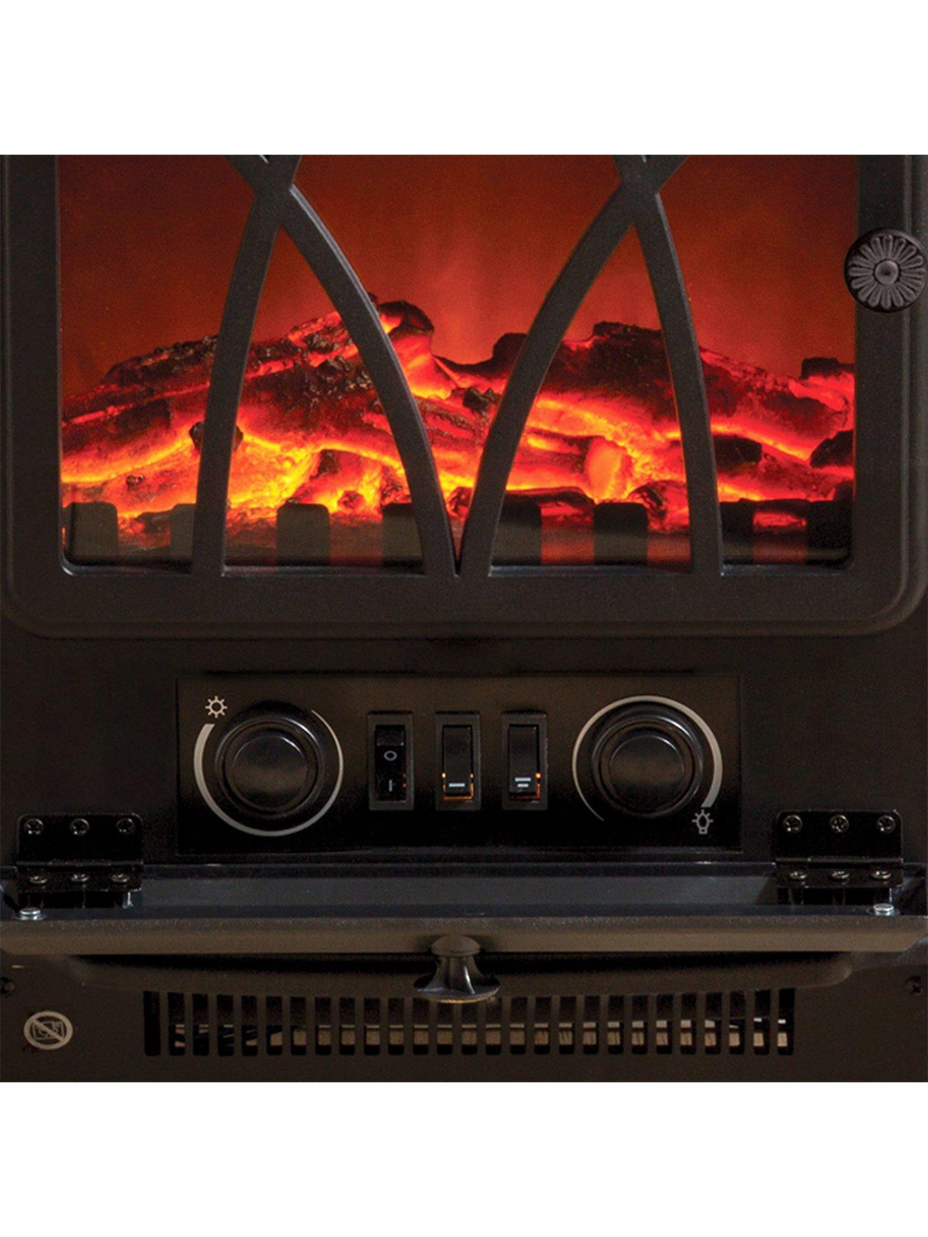 Daewoo 2000W Flame Effect Electric Stove Heater - Black | Very Ireland