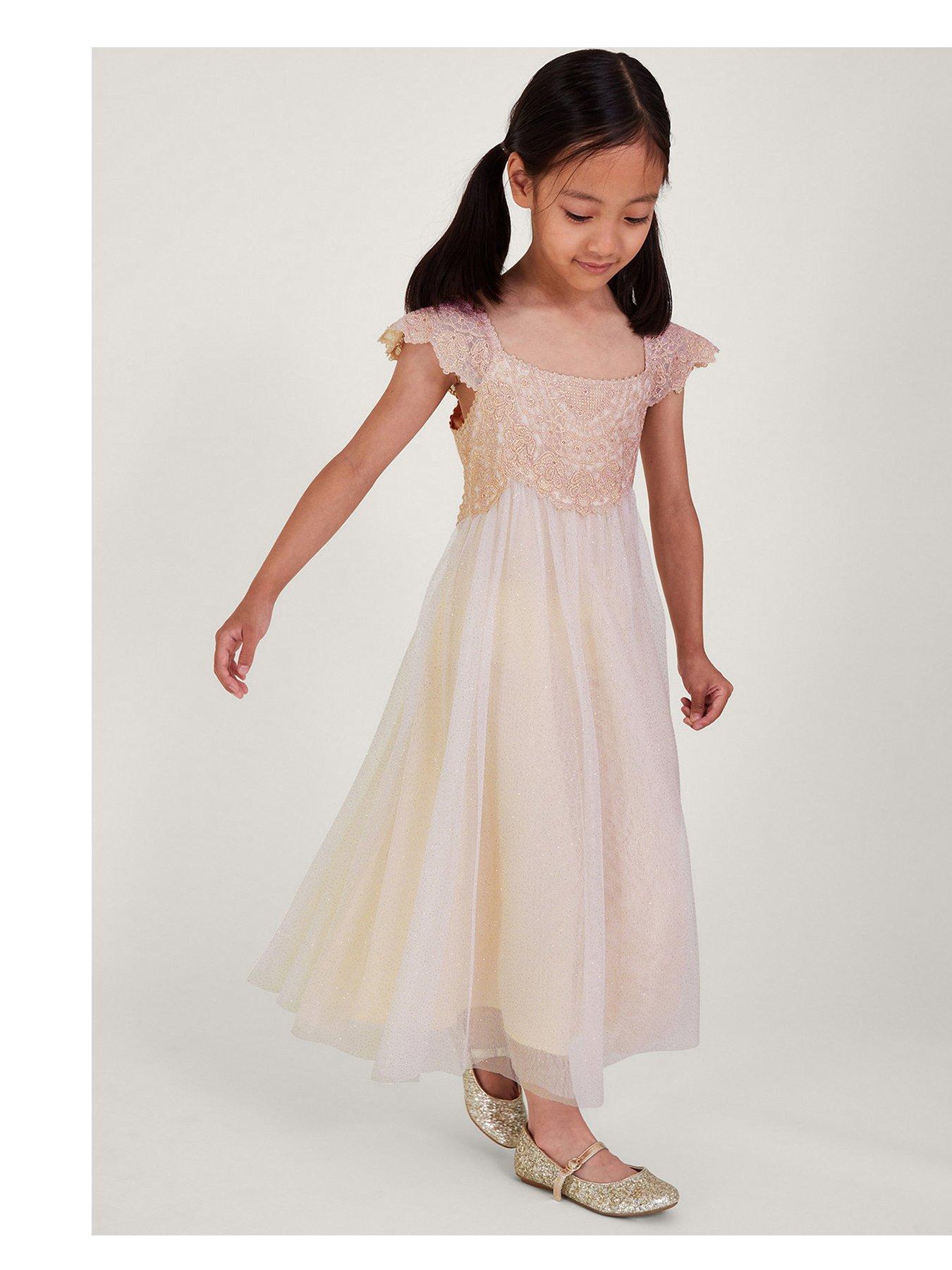 Image 1 of 5 of Monsoon Girls Estella Dress - Pink