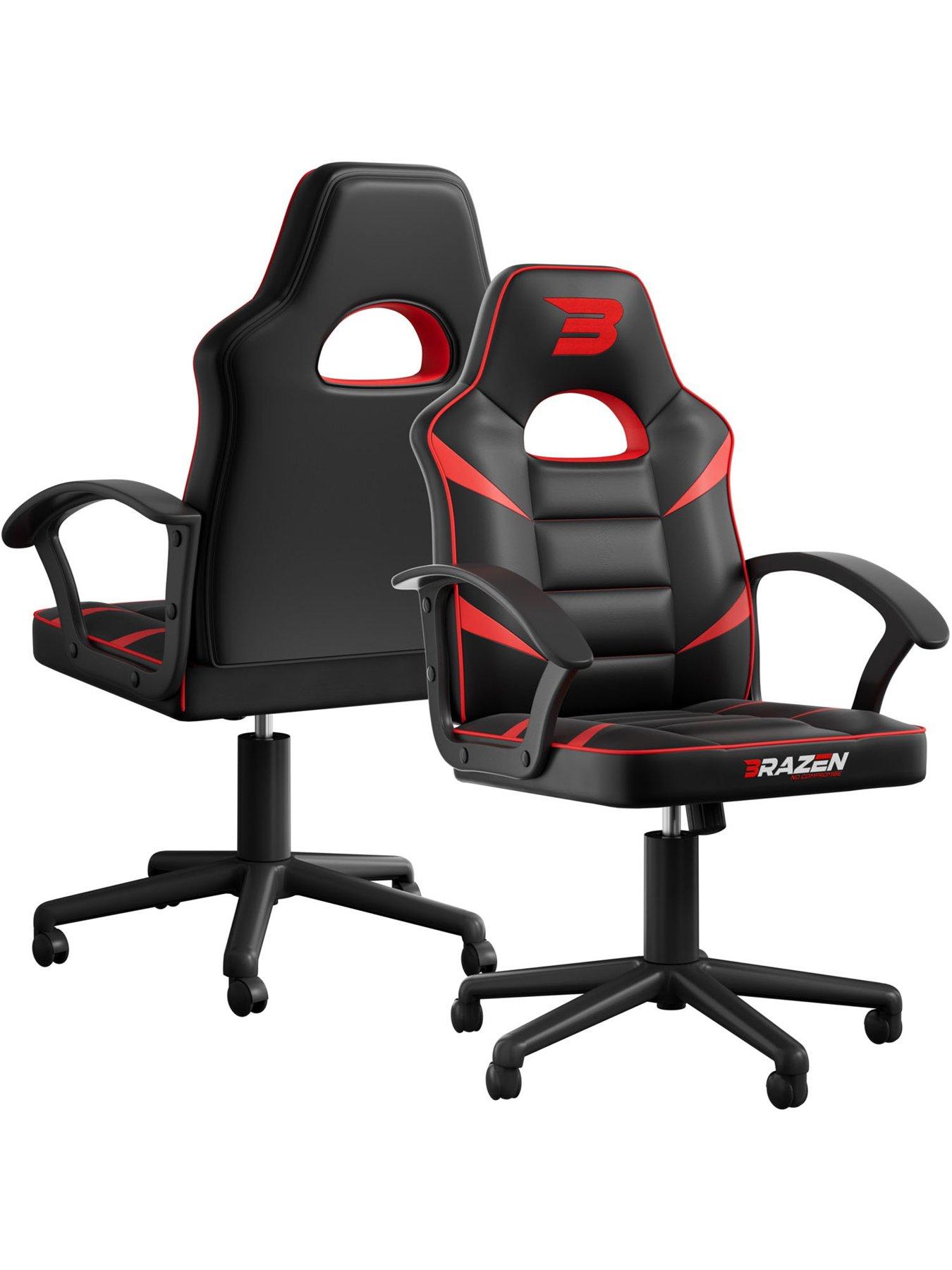 undefined BraZen Valor Mid Back PC Gaming Chair - Red