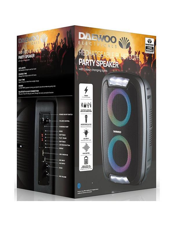 Tumult Koge forræder Daewoo Led Bluetooth Party Speaker | Very Ireland