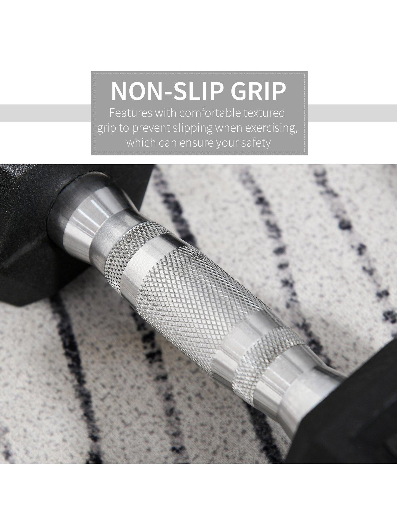 Image 4 of 7 of Homcom 2&nbsp;x 5kg Hex Rubber Dumbbells Set