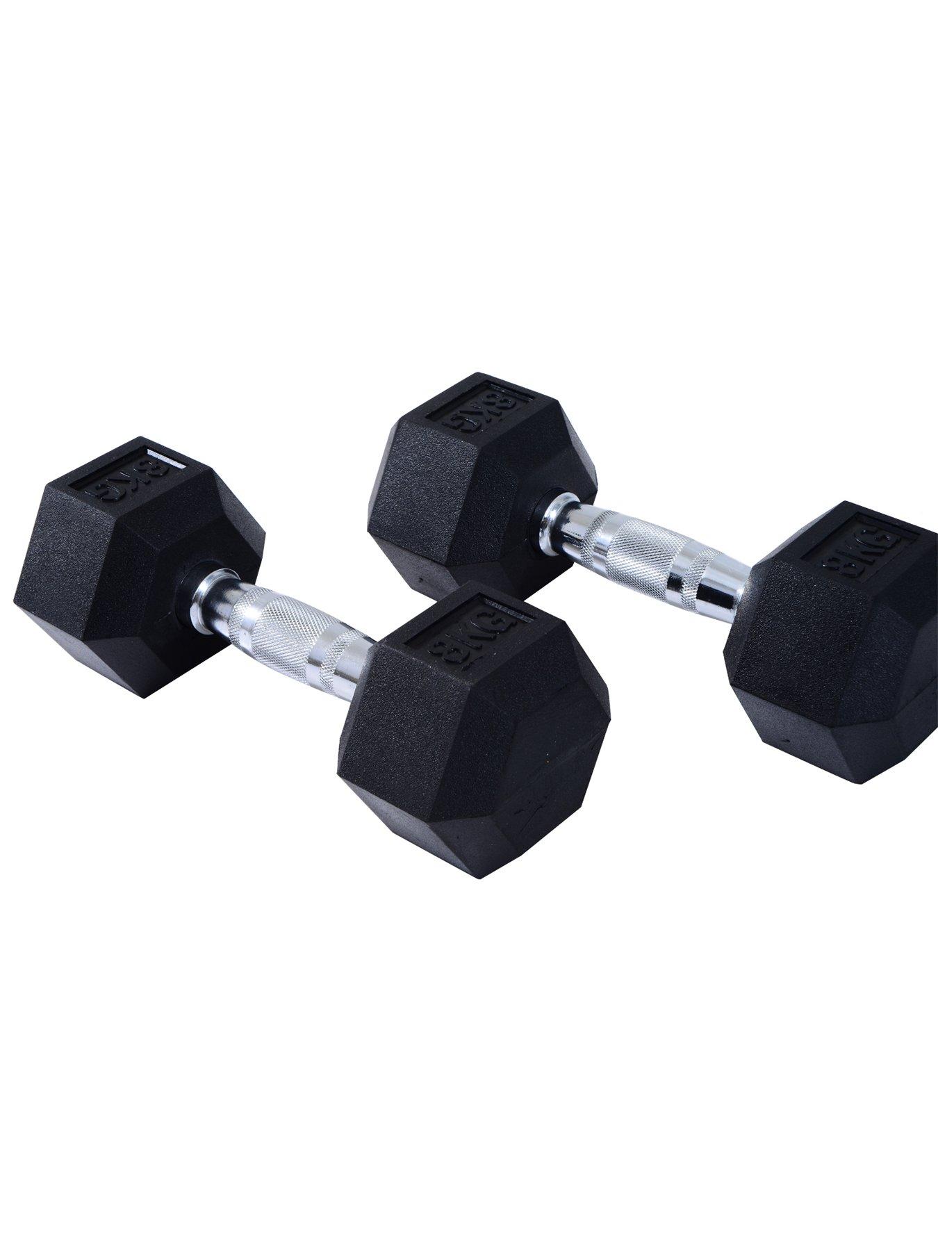 Image 7 of 7 of Homcom 2&nbsp;x 5kg Hex Rubber Dumbbells Set
